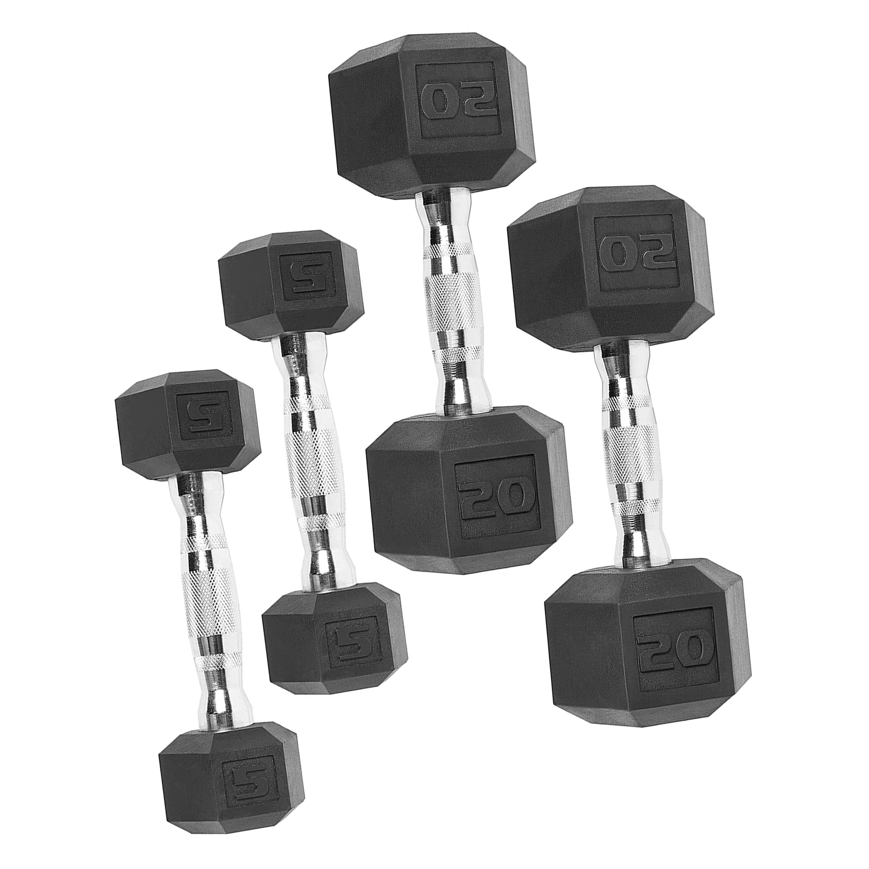 CAP 150 lb Coated Rubber Hex Dumbbell Weight Set with A-Frame Rack, Black - Image 5