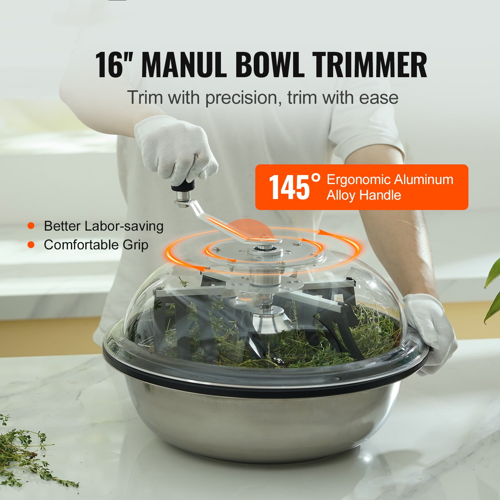 VEVOR Leaf Bowl Trimmer 16'' Manual Bud Trimmer with Stainless-Steel Blades - Image 9