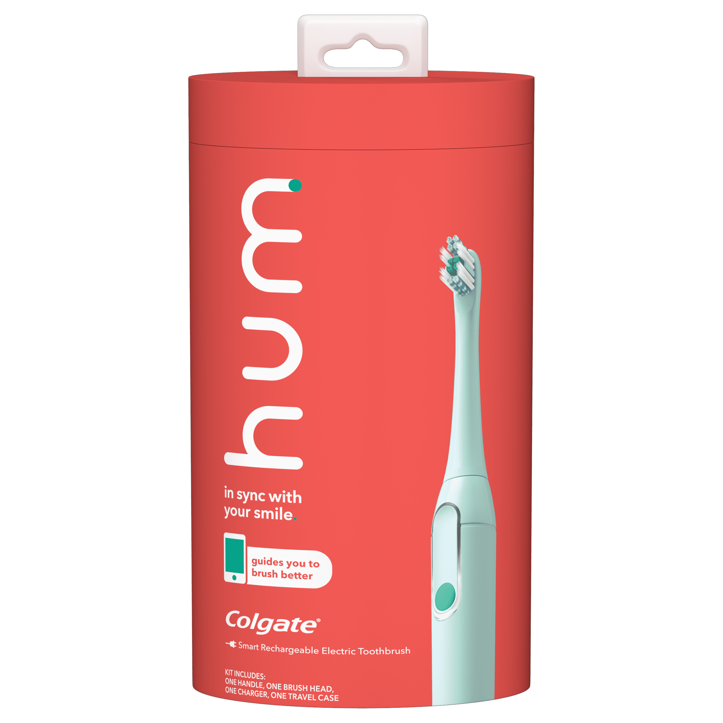 hum by Colgate Smart Electric Toothbrush, Rechargeable Sonic Toothbrush with Travel Case, Teal - Image 6
