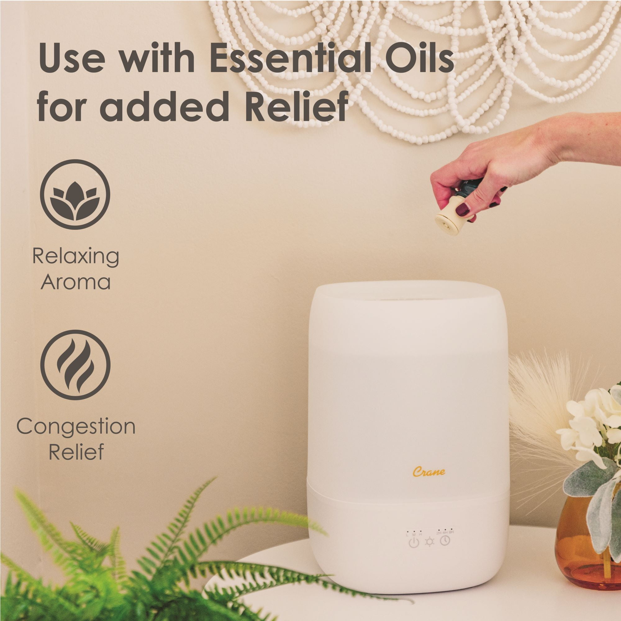 Top Fill Cool Mist Humidifier - 1 Gallon with Sleep Support Light & Essential Oil Tray - Image 11