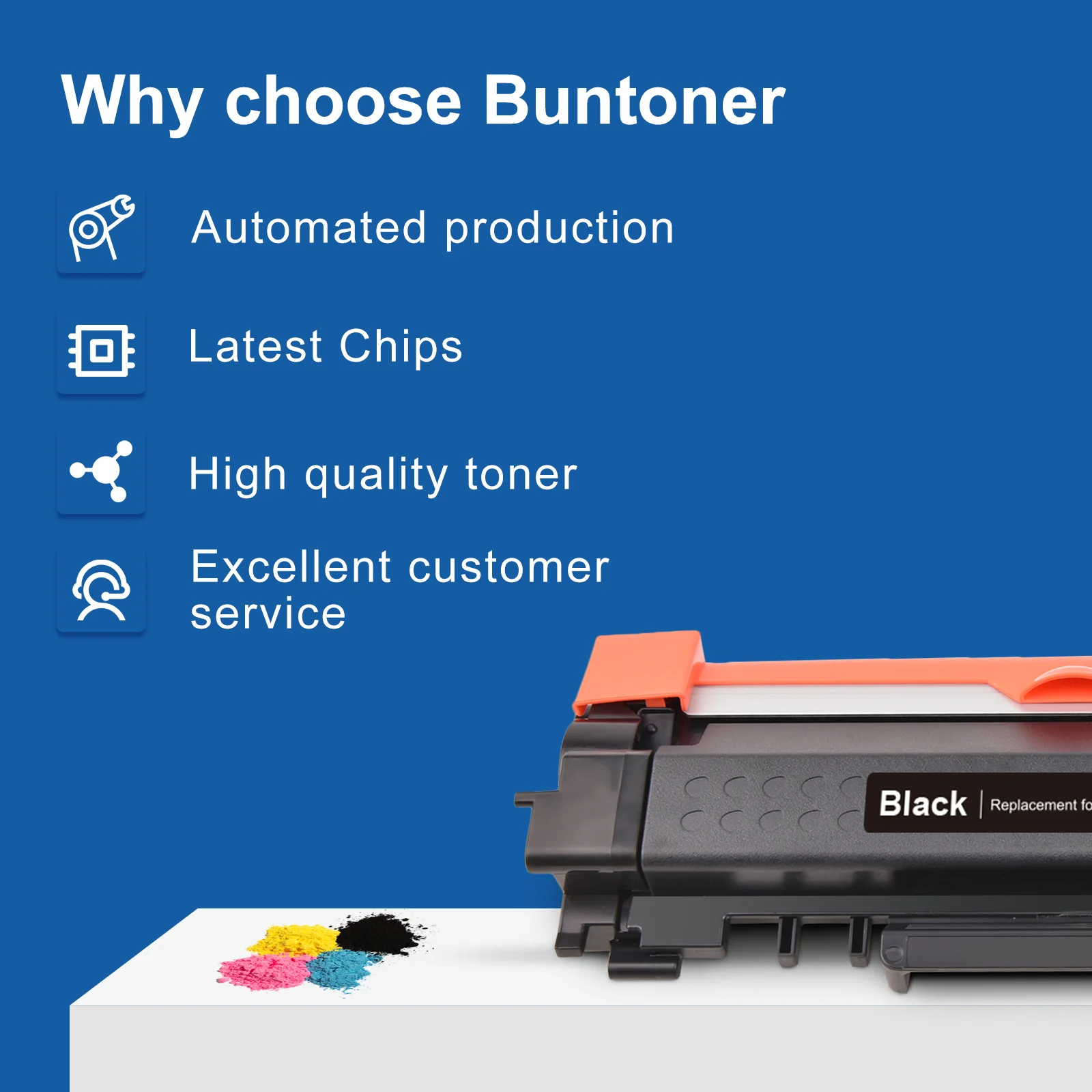 215A Toner for HP 215A Toner Cartridge Set W2310A with Chip Compatible for HP Color Laser Jet Pro MFP M183fw M182nw M182 Printer (Black Cyan Magenta Yellow) - Image 5