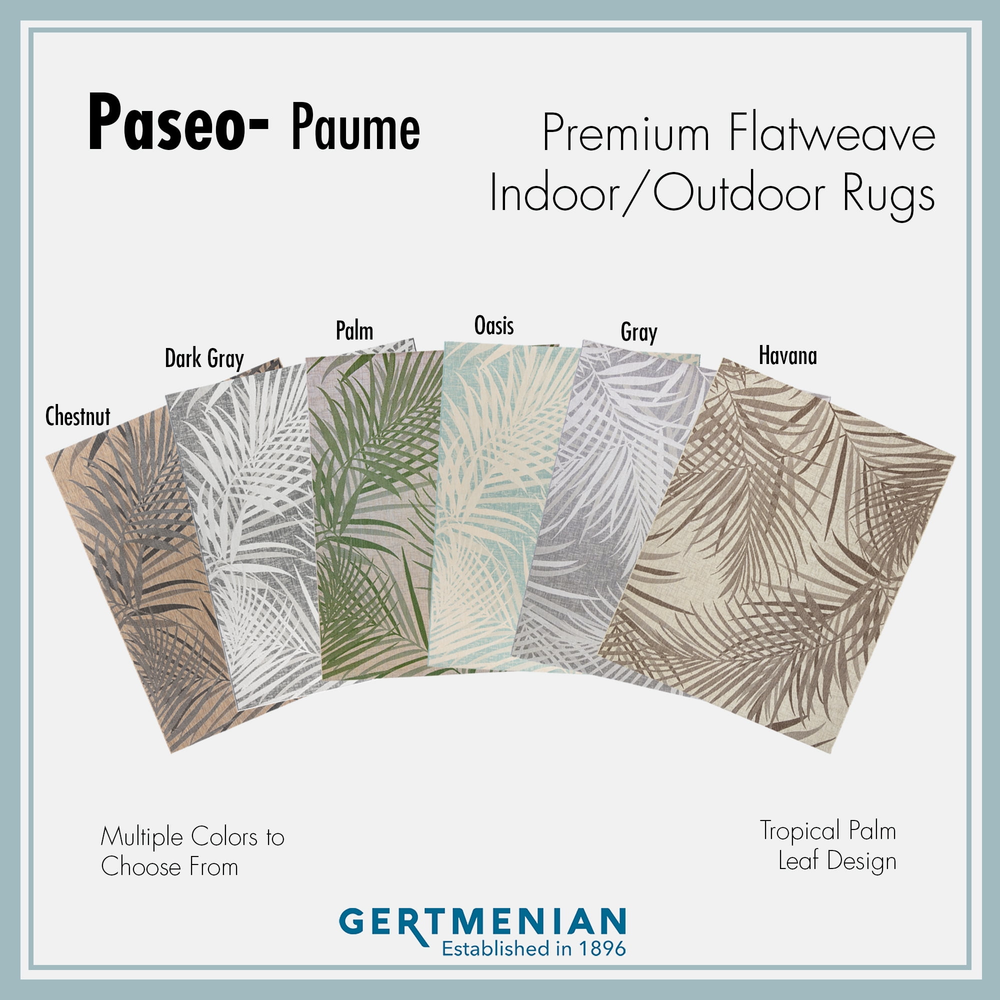 Gertmenian Paseo Paume Coastal Floral Palm and Sand Outdoor Area Rug, 8x10 - Image 7