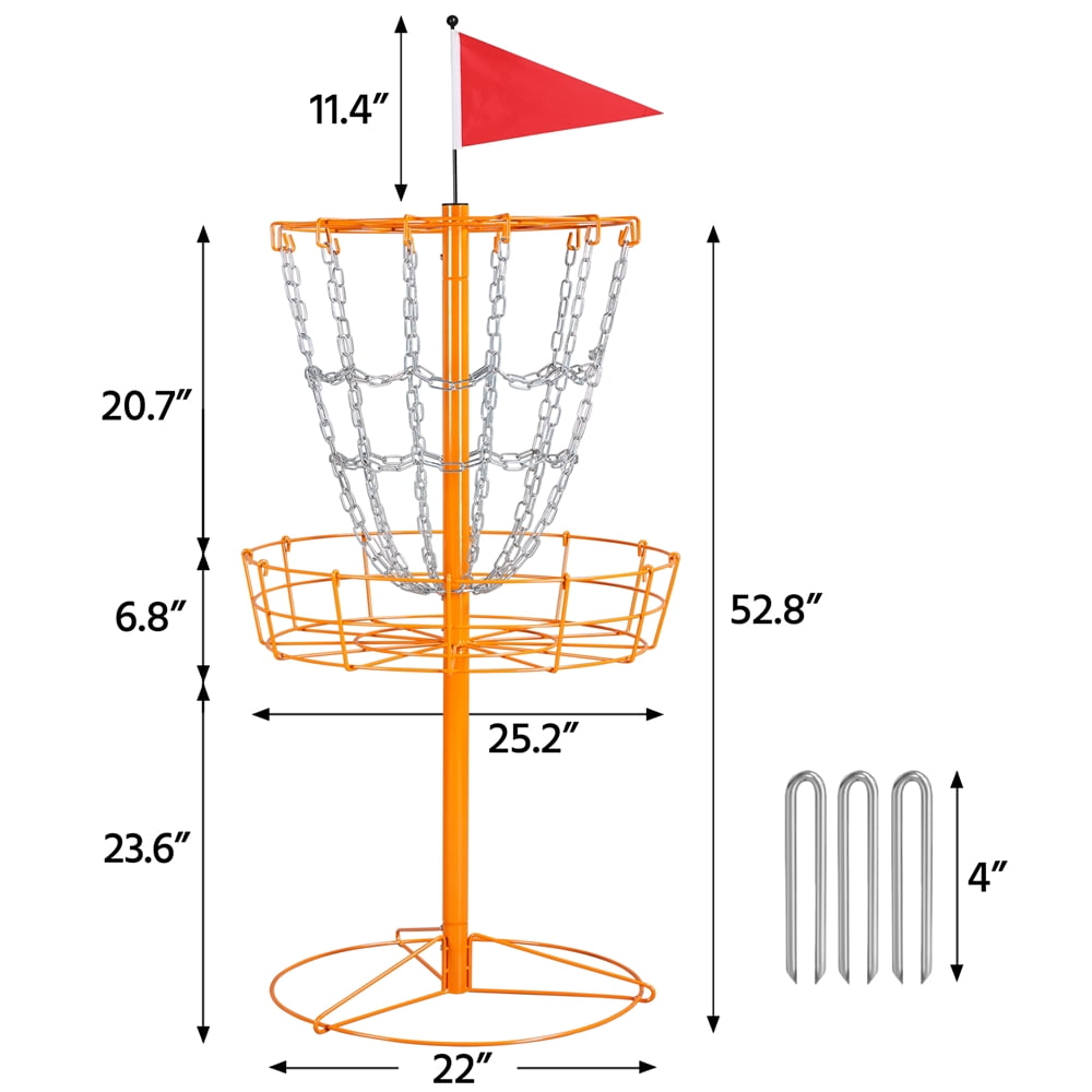 Alden Design 12-Chain Disc Golf Goal Target Practice, Orange - Image 4