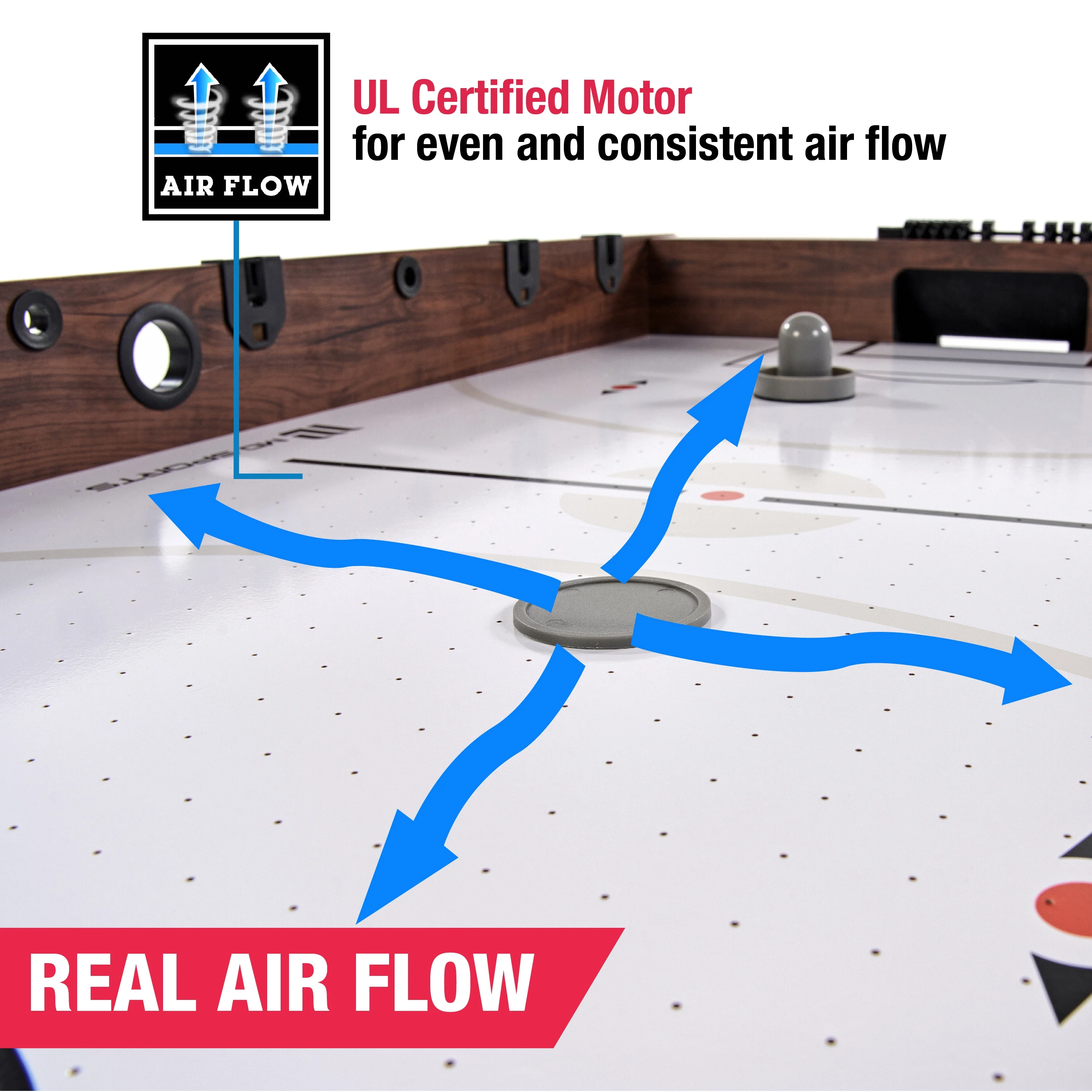 54" 4-in-1 Multi Game, Billiards, Table Tennis Pong Table, Air Hockey, Foosball, by MD Sports - Image 3