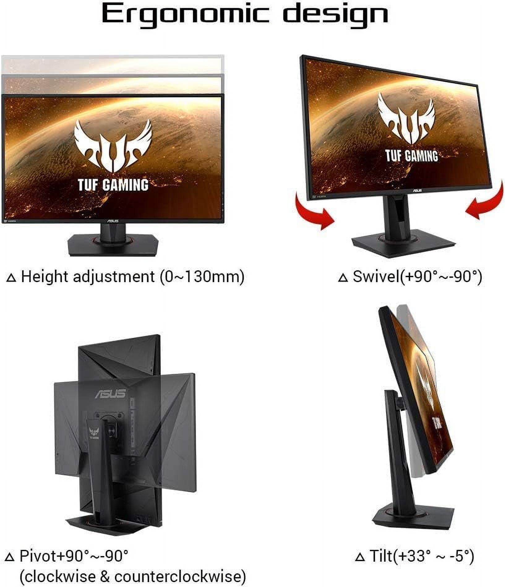 ASUS TUF Gaming VG279QM 27" Full HD 1920 x 1080 1 ms (GTG) 280Hz (Overclocking) 2 x HDMI, DisplayPort G-SYNC ELMB SYNC HDR Built-in Speakers LED Backlit Height Adjustable IPS Gaming Monitor - Image 4
