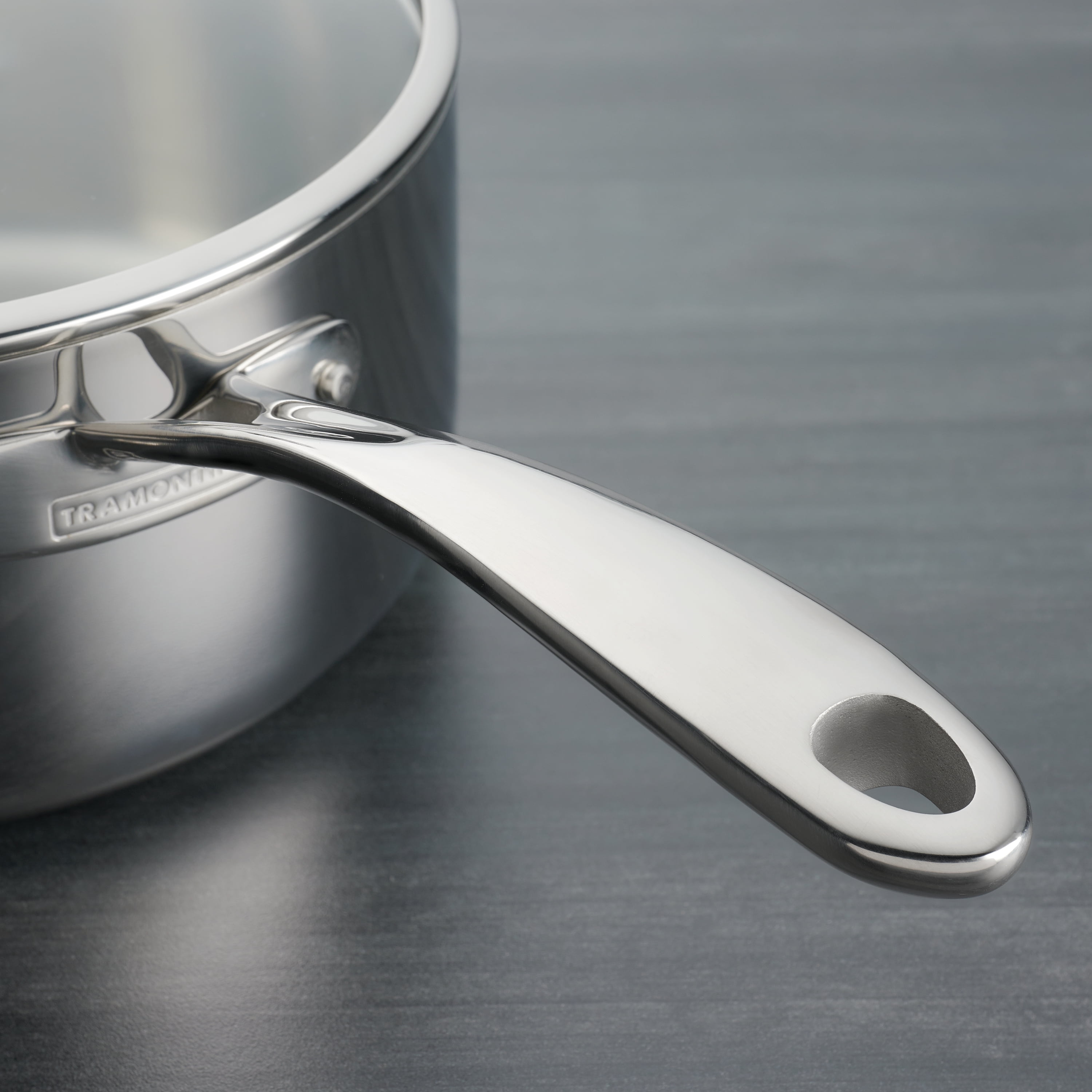 Tri-Ply Clad 4 Qt Covered Stainless Steel Sauce Pan - Image 4