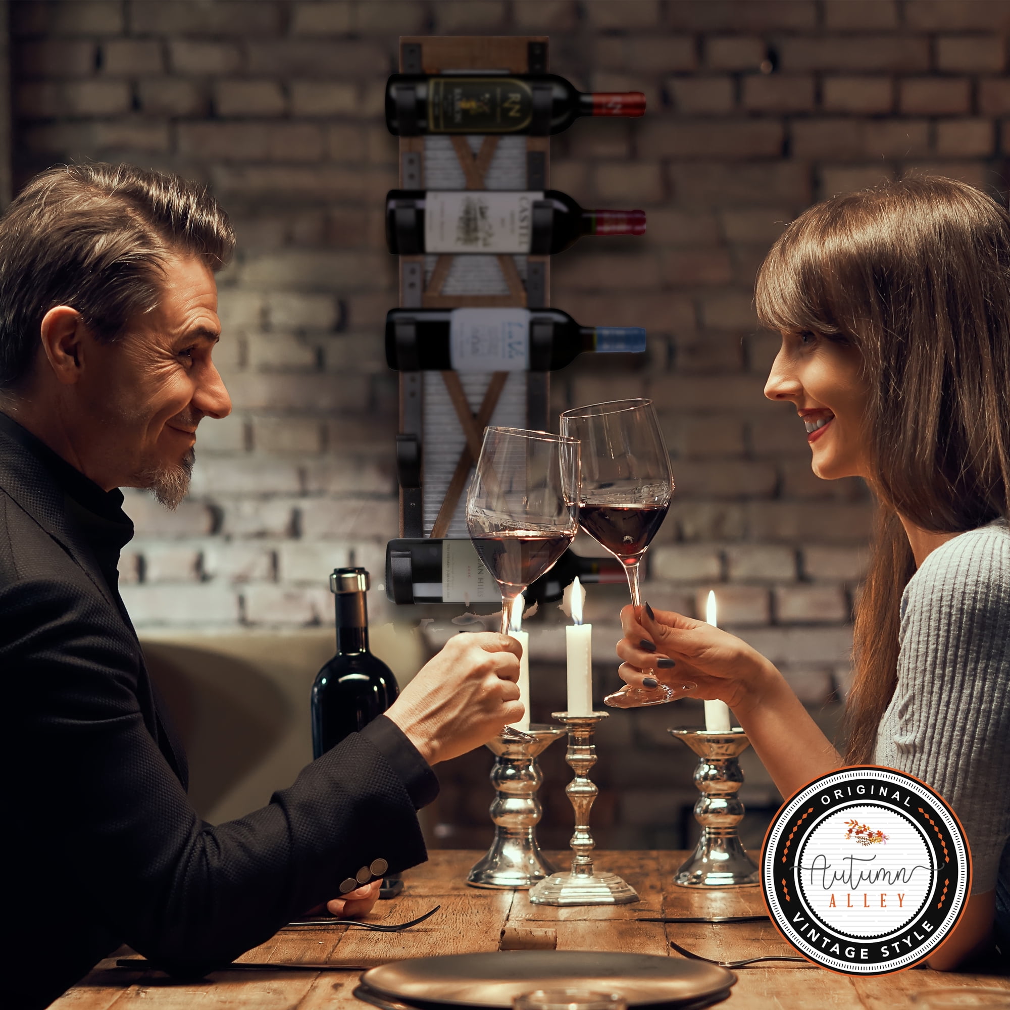 Autumn Alley Wooden Barn Door Rustic Towel Rack – Farmhouse Wine Rack – Rustic Bathroom Decor - Image 3