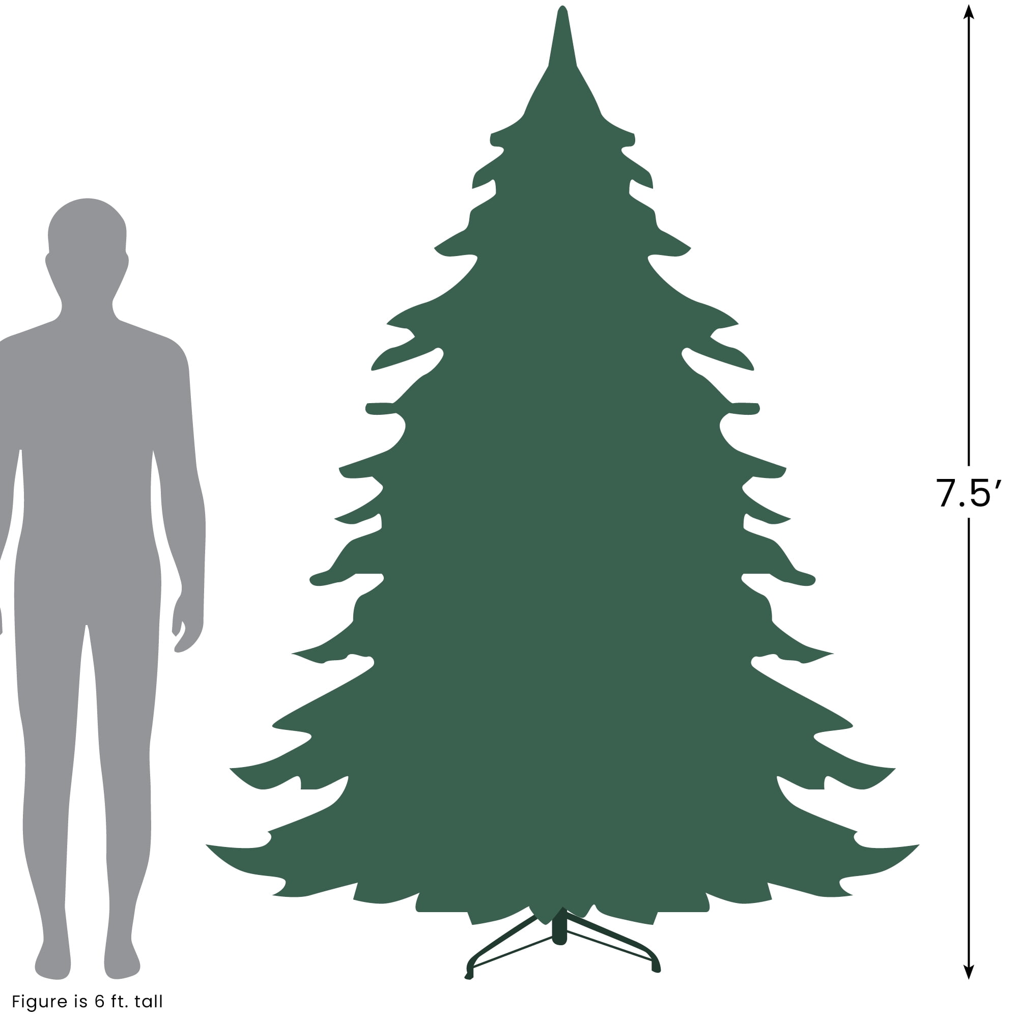 Northlight Pre-Lit Full Northern Pine Artificial Christmas Tree - 7.5' - Clear Lights - Image 5
