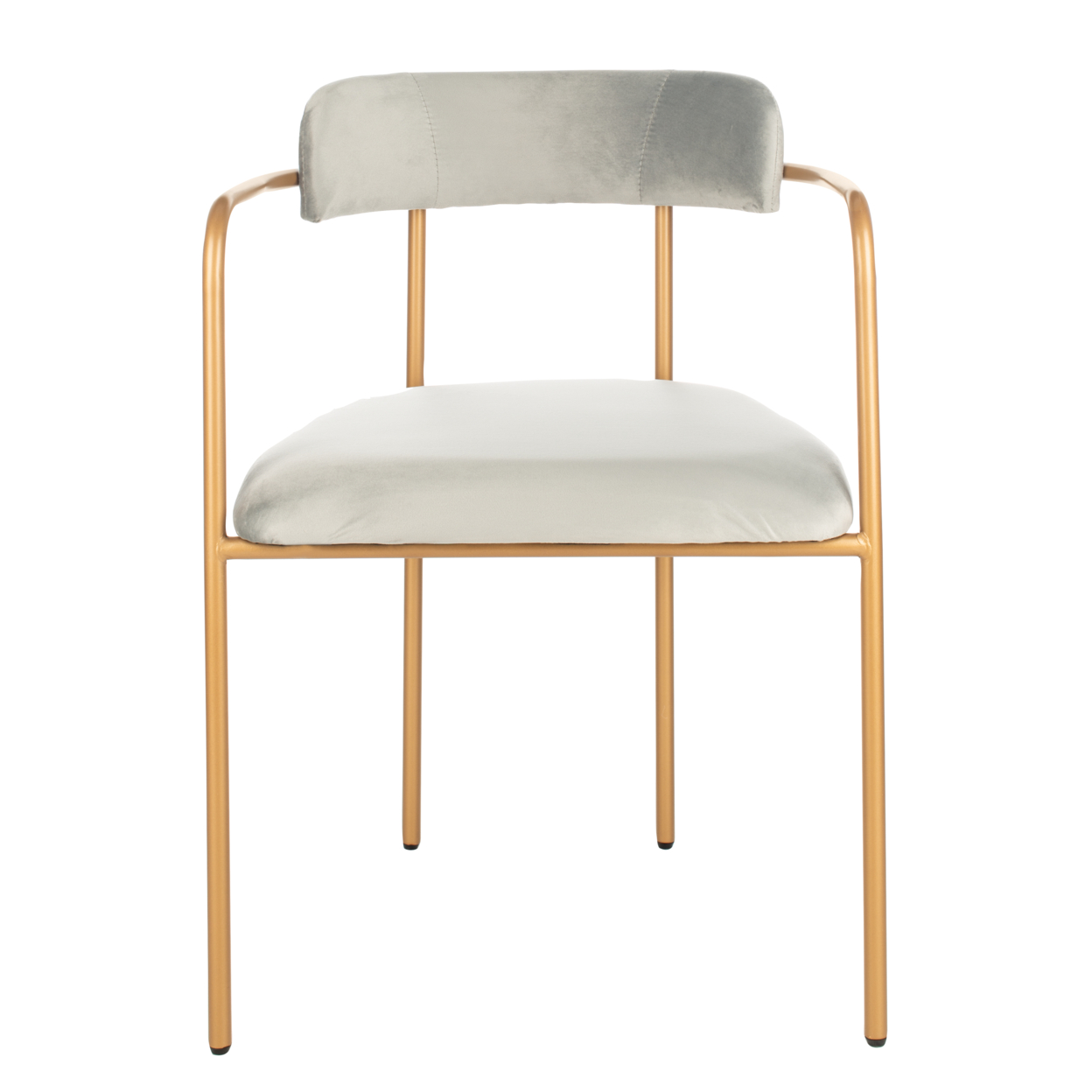 SAFAVIEH Camille Modern Solid Side Chair, Grey/Gold, Set of 2 - Image 3