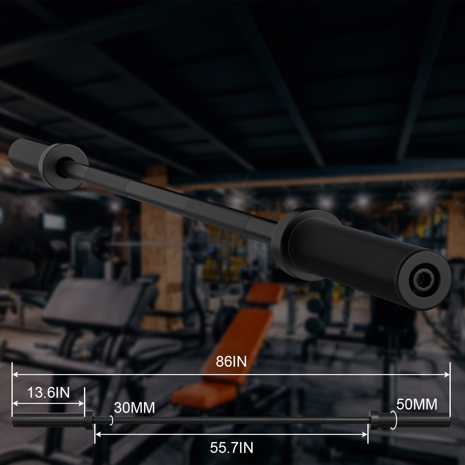 ARVAKOR Olympic Barbell Weight Bar 7FT for Strength Training, Alloy Steel, Center knurl, Suitable for 2 inch Weight Plates - Image 5