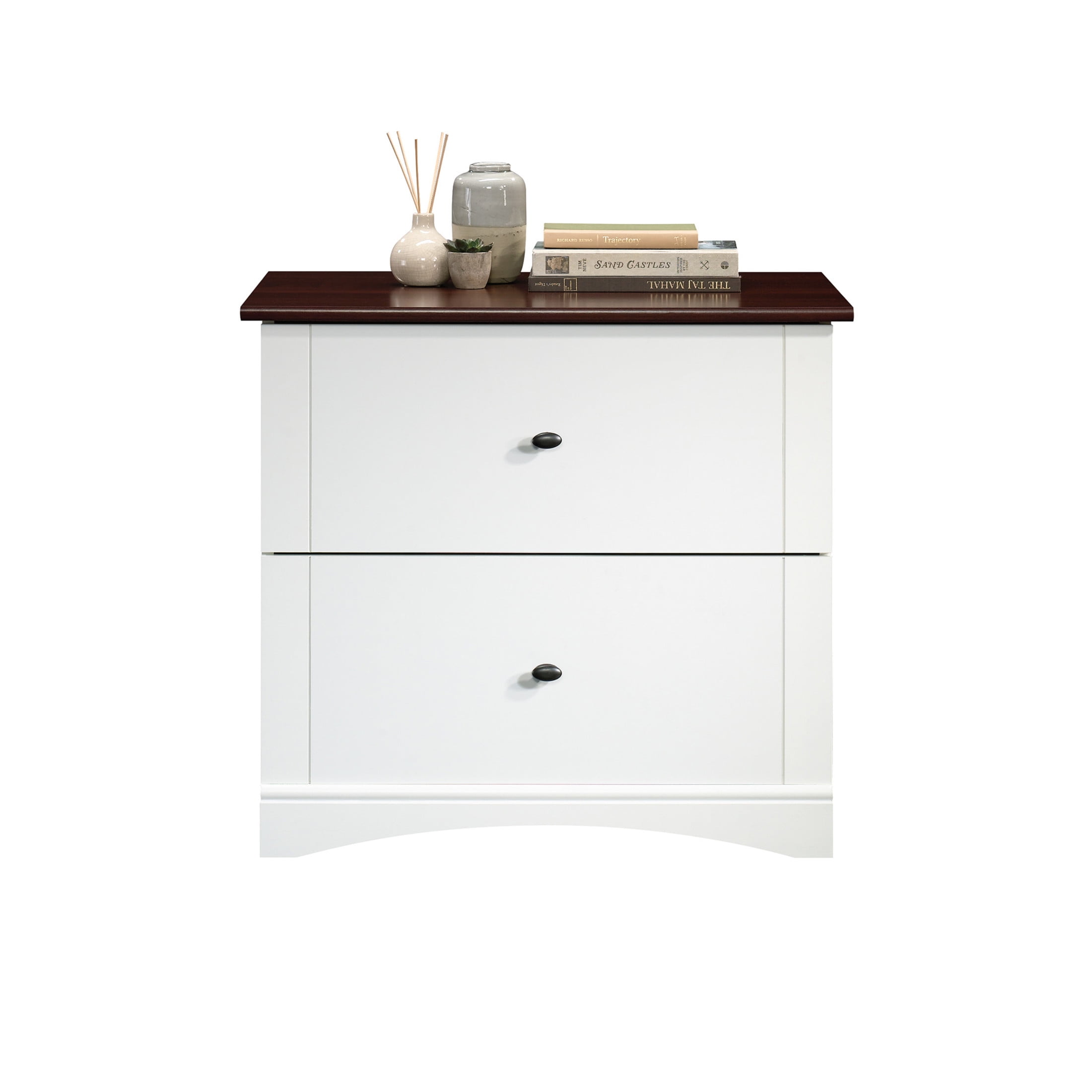 Sauder Lateral File Cabinet with Cherry Accent, Soft White Finish - Image 6