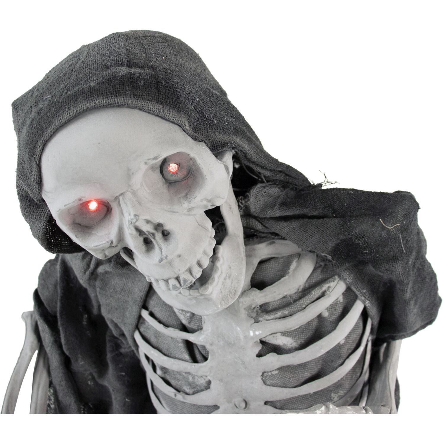 Haunted Hill Farm Life-Size 37 In. Animatronic Reaper, Indoor/Outdoor Halloween Decoration, Light-up Red Eyes, Poseable, Battery-Operated, HHSKEL-4FLSA - Image 5