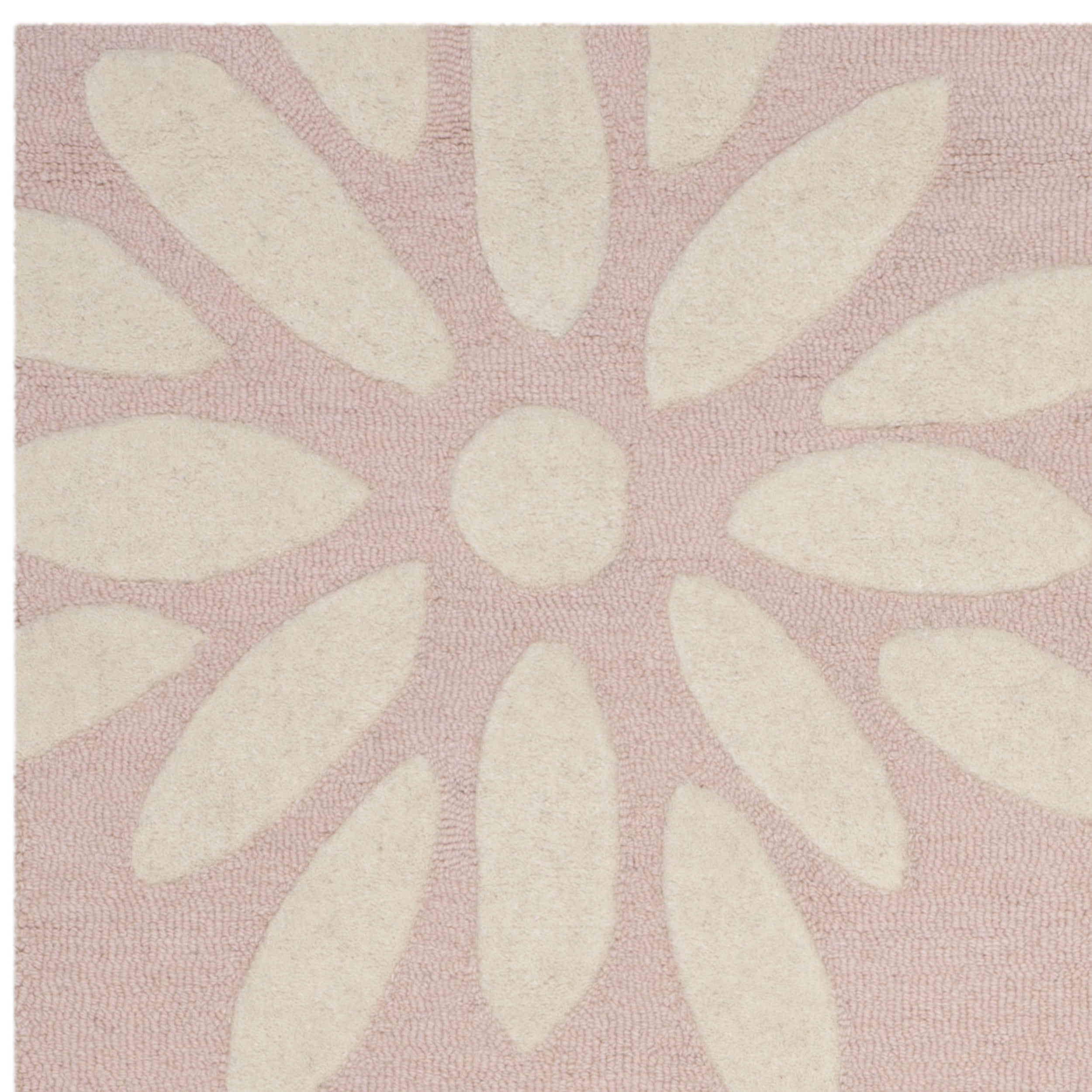 SAFAVIEH Kids Daisy Flowers Wool Area Rug, Pink/Ivory, 3' x 5' - Image 4
