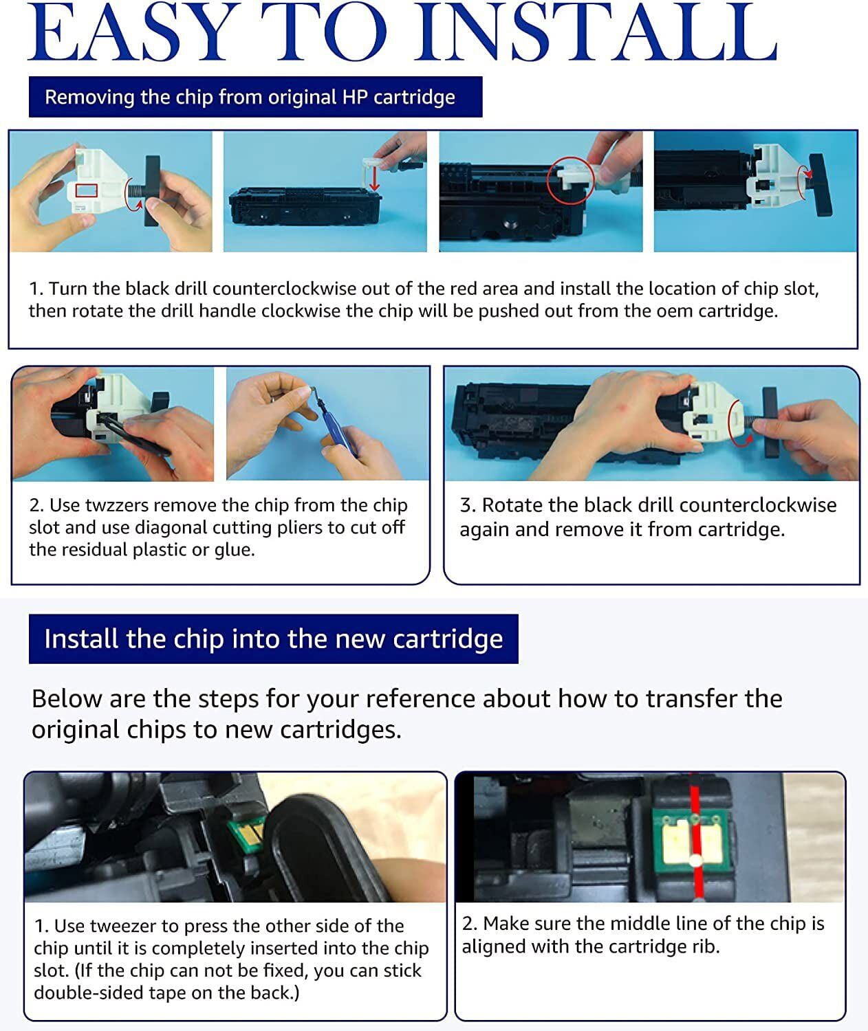 206X W2110X Toner Compatible for HP 206X W2110X 206A Toner Cartridge for Color Pro MFP M283fdw M283cdw M255dw Printer,Black Cyan Magenta Yellow,4 Pack(No Chip) - Image 6