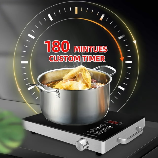 3500W Electric Ceramic Stove,Portable Cooktop,Infrared Induction Cooker Hot Plate,with All Cookware,Heat-Up In 5S with Timer,LED Screen,One-piece Panel for Easy Cleaning - Image 10