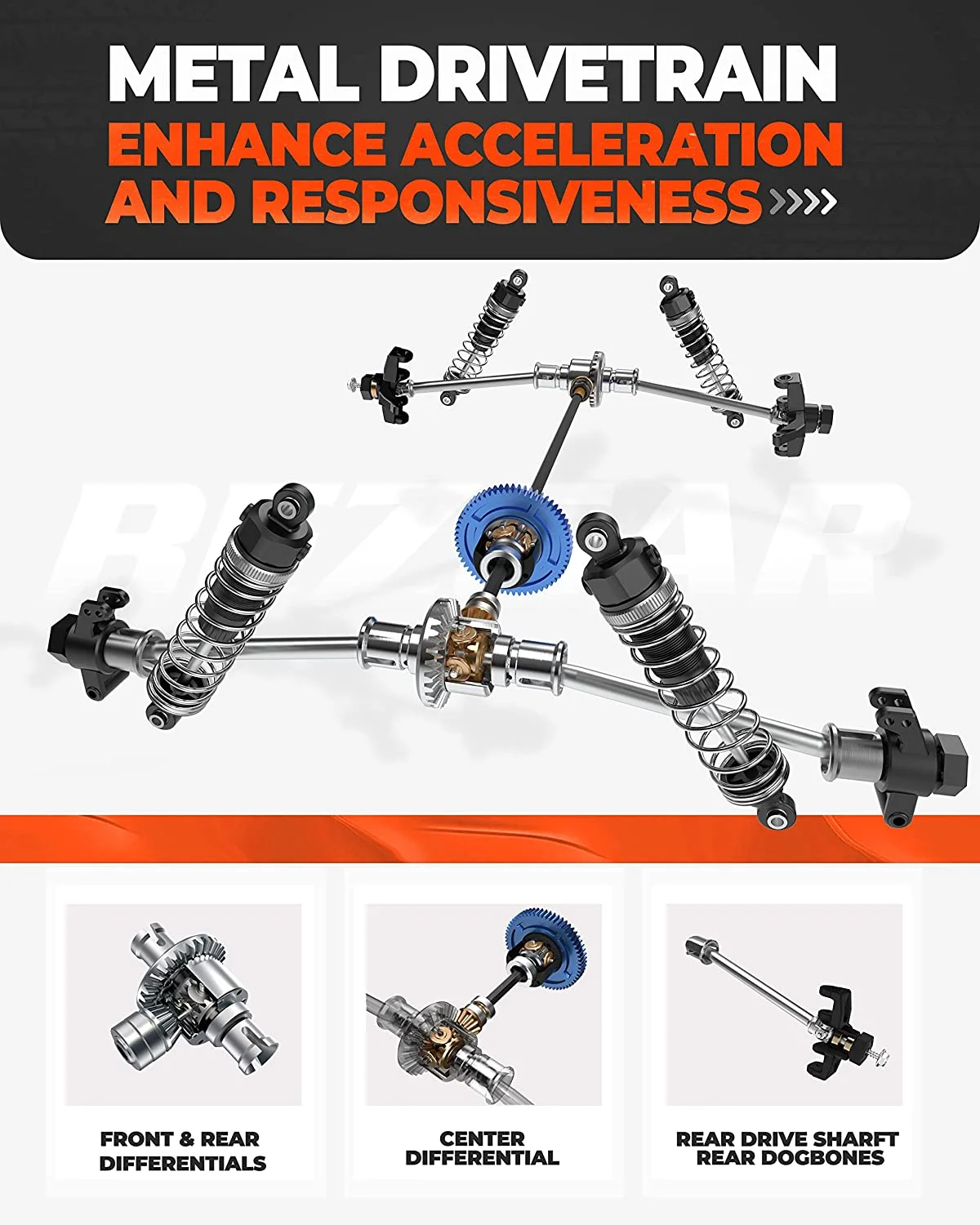 YCFUN 1:10 Remote Control Cars for Adults, 42KM/H RC Cars 4WD High Speed Brushed RC Trucks for Kids - Image 3