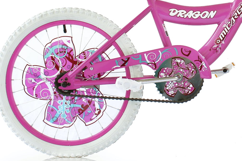 Wonder Wheels 20 In. Girl's BMX S-Type Frame Bicycle Coaster Brake One Piece Crank Pink Rims White Tire Kid's Bike – Pink - Image 3