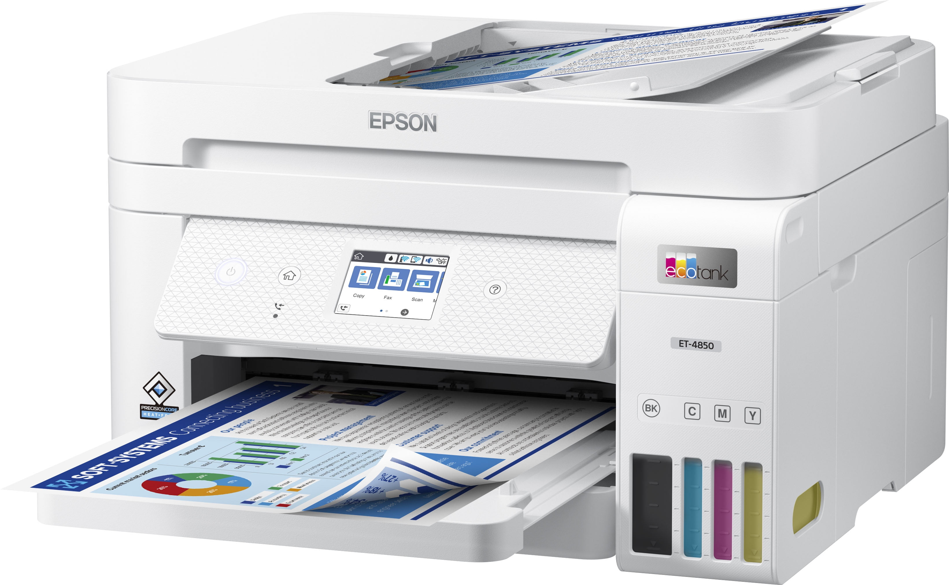 Epson EcoTank ET-4850 Supertank Wireless All-in-One Color Inkjet PRINTER, 4800 x 1200 dpi, 15 ppm, Home Office, Print Scan Copy Fax, Auto 2-Sided Printing, White, Bundle Printer Cable - Image 8