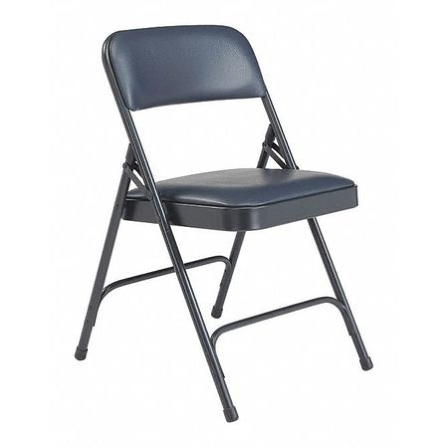 (Pack of 4) NPS 1200 Series Premium Vinyl Upholstered Double Hinge Folding Chair, Dark Midnight Blue - Image 6