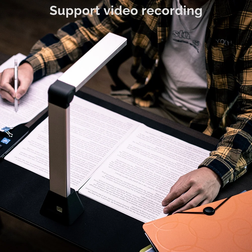 iOCHOW Portable Document Camera: High Definition 13MP Document Scanner USB Visualizer Up to Size A3 Multilingual OCR Detection for Remote Lessons Office and Education, Not Compatible with Mac - Image 3