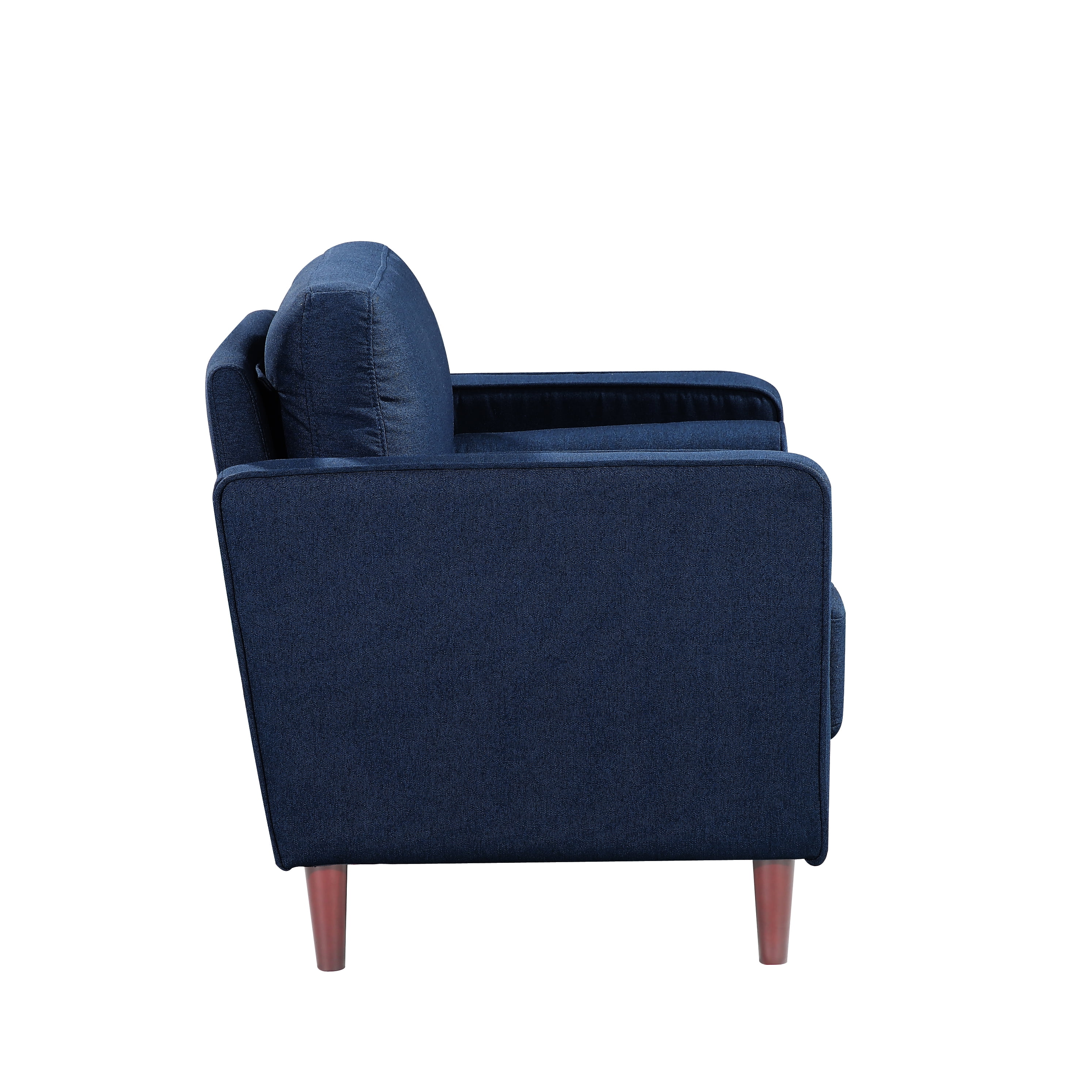Studio Living Lorelei Mid-Century Modern Cushion Back Upholstered Sofa, Navy - Image 9