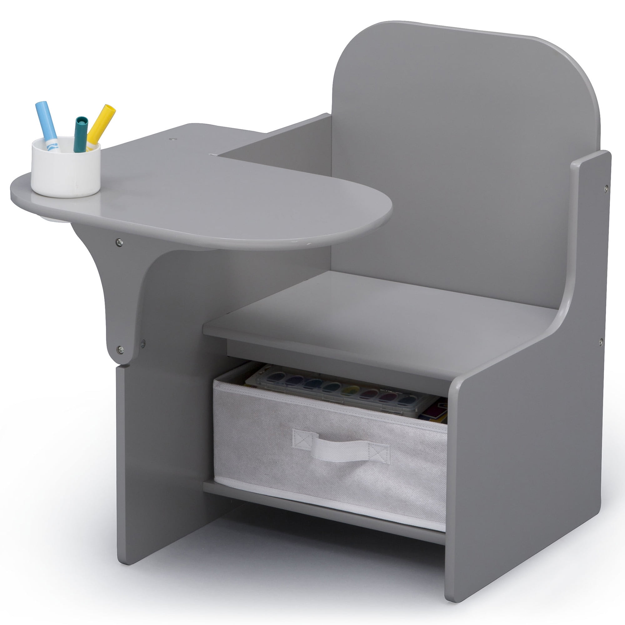 Delta Children Classic Chair Desk With Storage Bin, Grey - Image 9