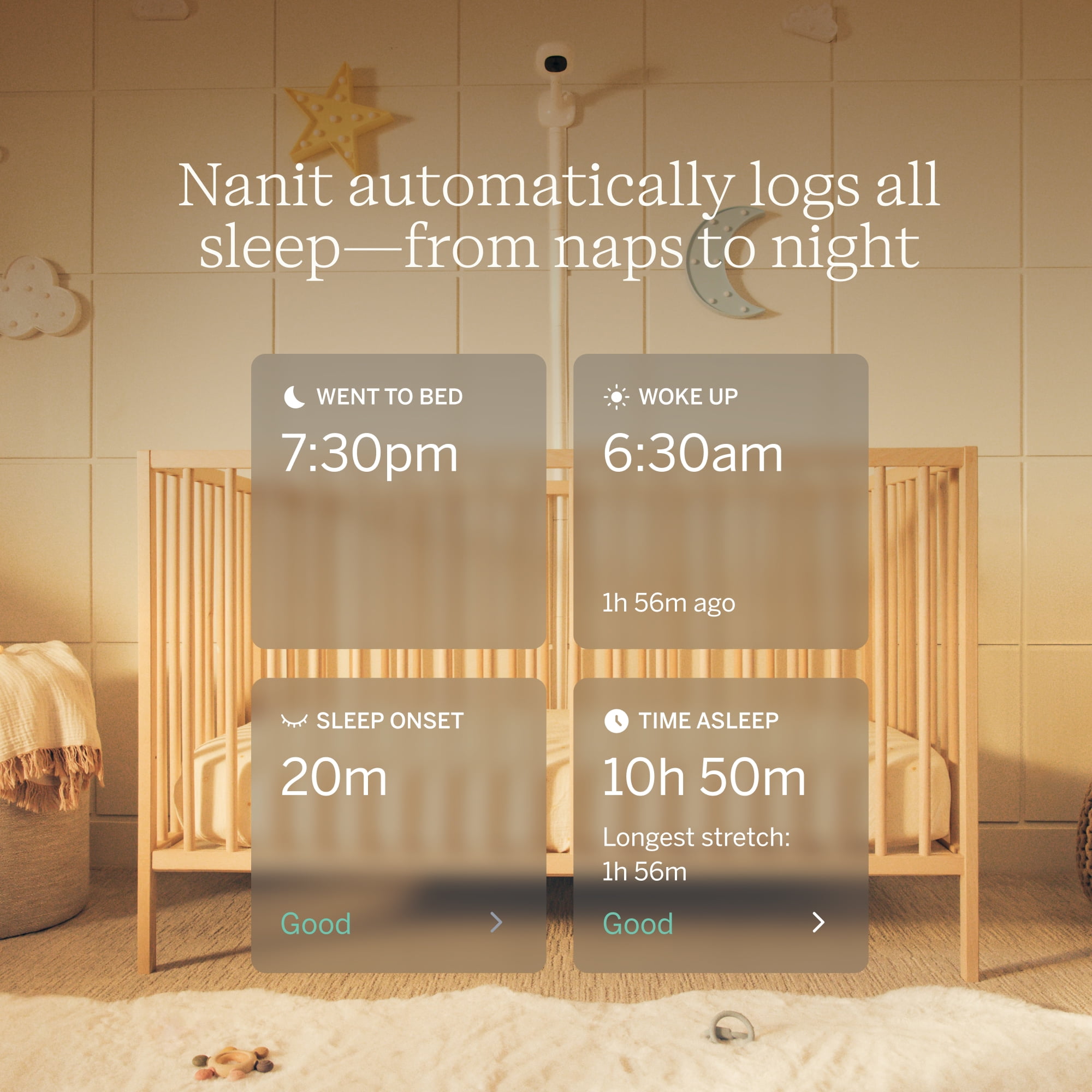 Nanit Pro Smart Baby Monitor with HD Camera & Floor Stand, New Version - Image 8