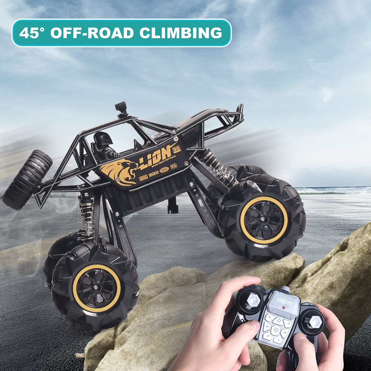 4DRC C3 RC Cars off Road Truck Remote Control Car 1:16 Metal Shell 2.4G 4WD Dual Motors,All Terrain Hobby Truck with 3 Batteries Black - Image 9