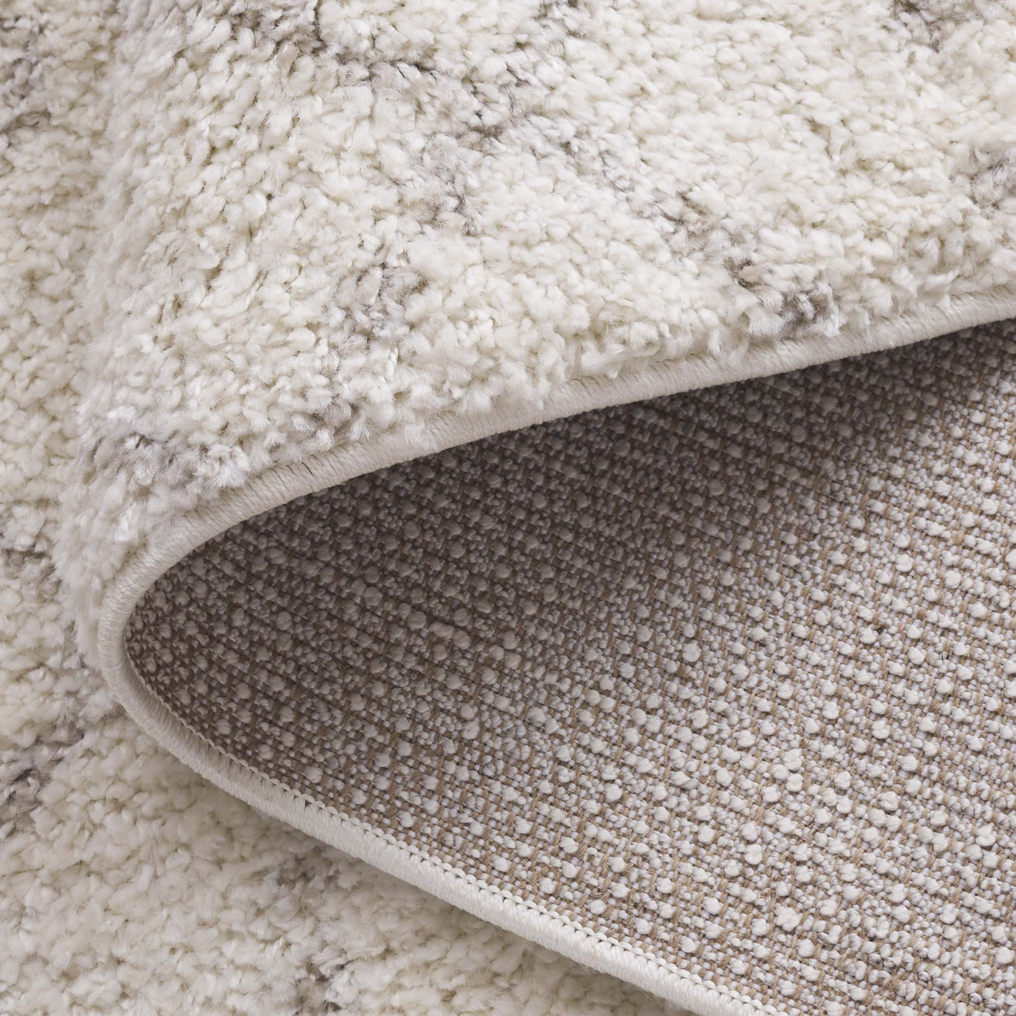 SAFAVIEH Arizona Teagan Geometric Shag Runner Rug, Ivory/Beige, 2'3" x 18' - Image 7