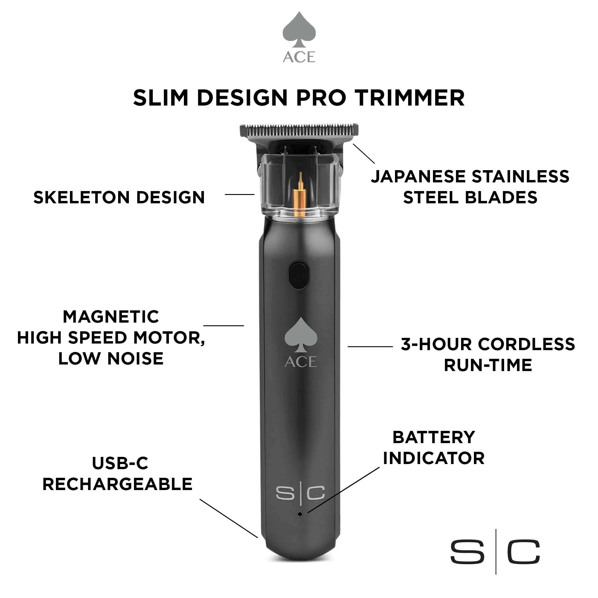 StyleCraft Ace SC404B Cordless Precision Hair Trimmer, Gray, Battery Powered, 3 Hour Runtime - Image 6