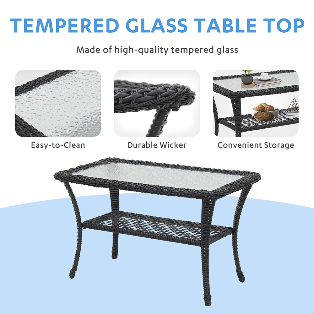 Abble Glider Conversation 2 Piece Wicker Seating Group Set with Cushions - Image 8