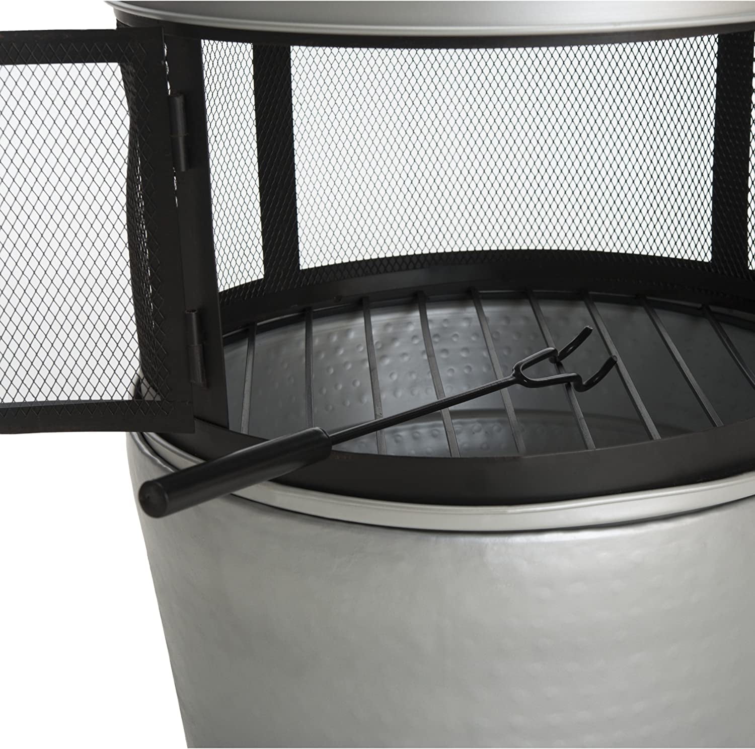 Safavieh 40" Silver Finish Iron Chiminea - Image 3