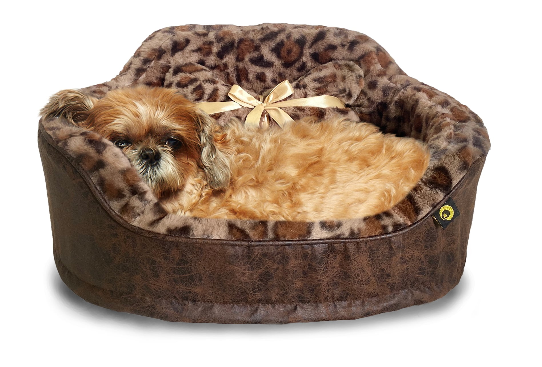 Precious Tails Leopard Princess Cat Dog Bed - Small - Image 4