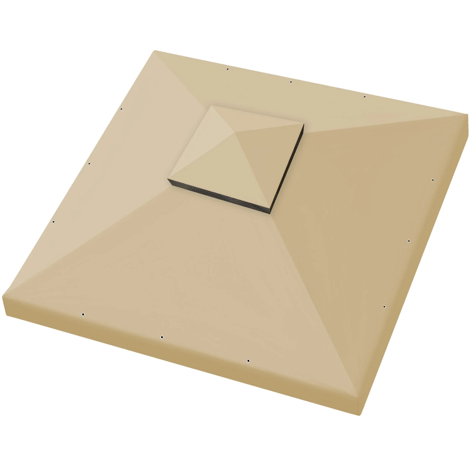 Sunrise Replacement top cover for 10'X10' gazebo canopy patio pavilion sunshade plyester Double tier-Beige - Image 3