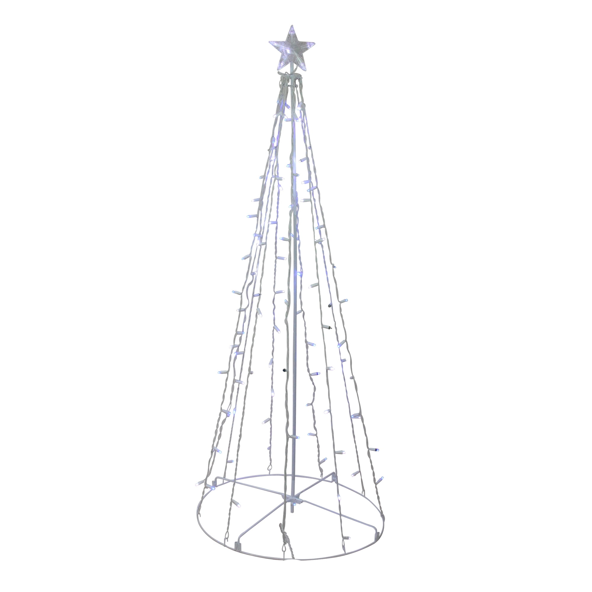 5' Blue and White LED Lighted Twinkling Show Cone Christmas Tree Outdoor Decor - Image 4