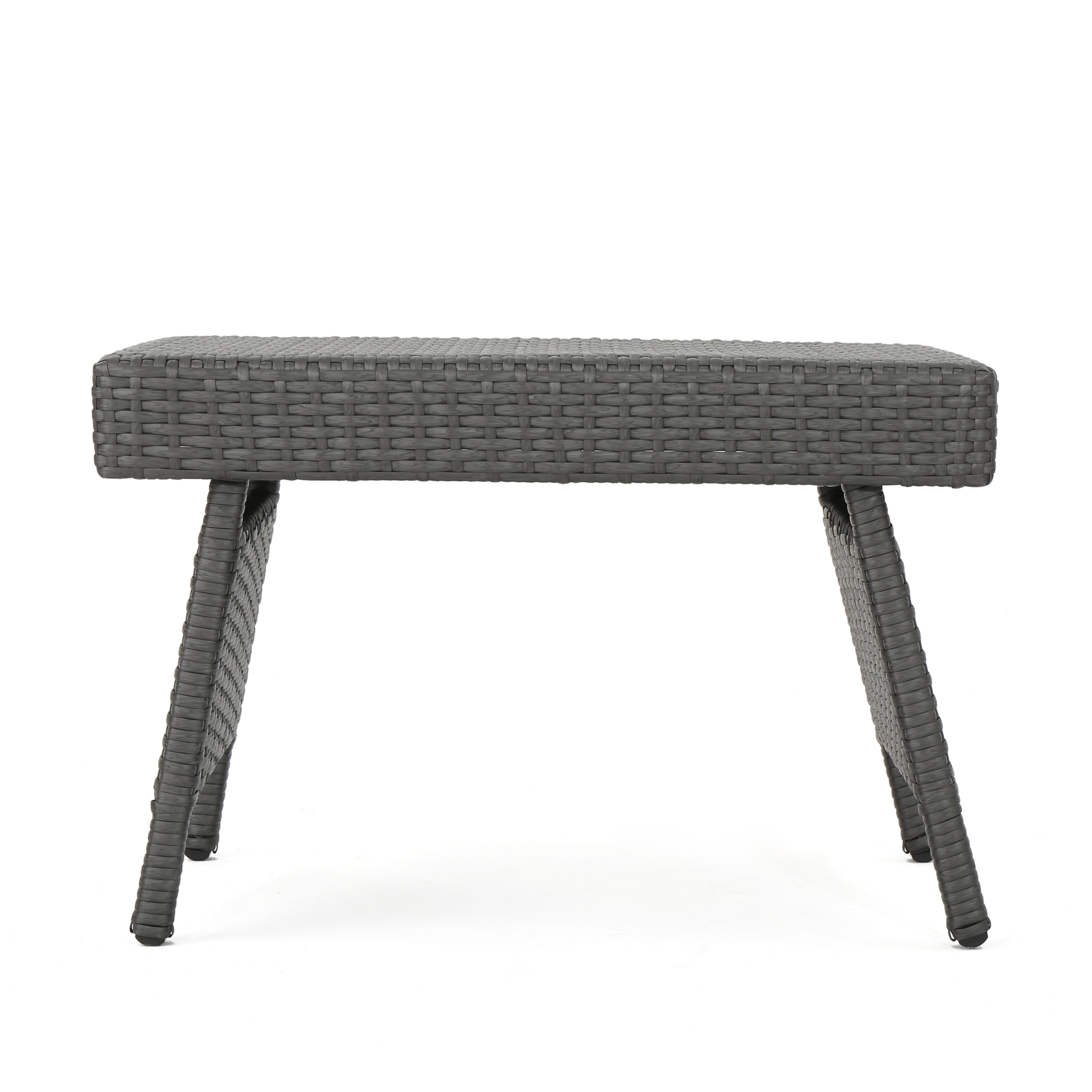 Noble House Anthony Outdoor Wicker Adjustable Folding Table, Grey - Image 8