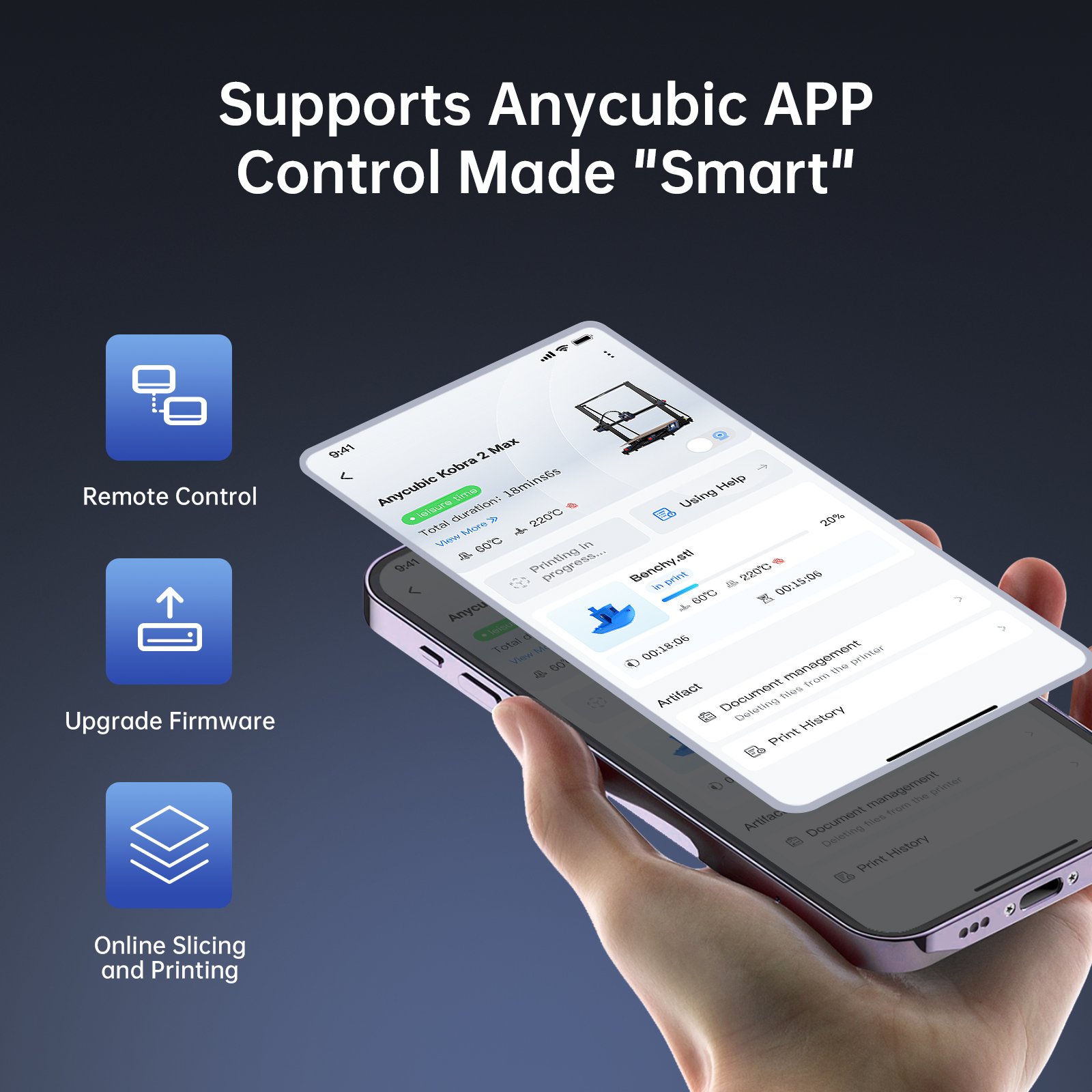 ANYCUBIC Kobra 2 Max, .4.3'' Screen Smart Easy Use Vibration Compensation 3D Printer, Large Printing Volume 88L 420*420*500mm - Image 6