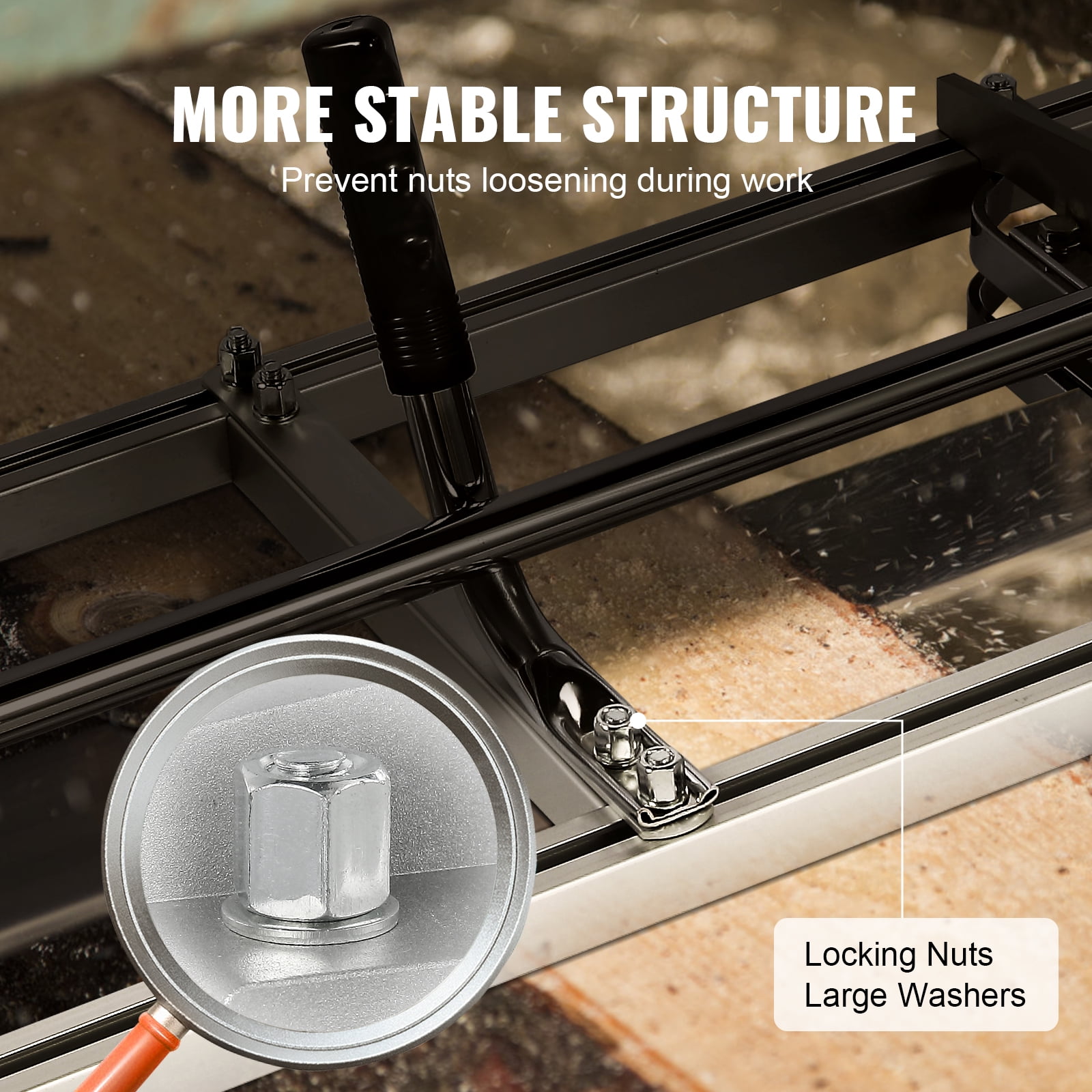 VEVOR Chainsaw Mill, Portable Sawmill 14"-36" Guide Bar, Galvanized Steel Chainsaw Planking Mill with 0.2"-11.81" Cutting Thickness, Wood Lumber Cross Cutting Saw Mill - Image 8