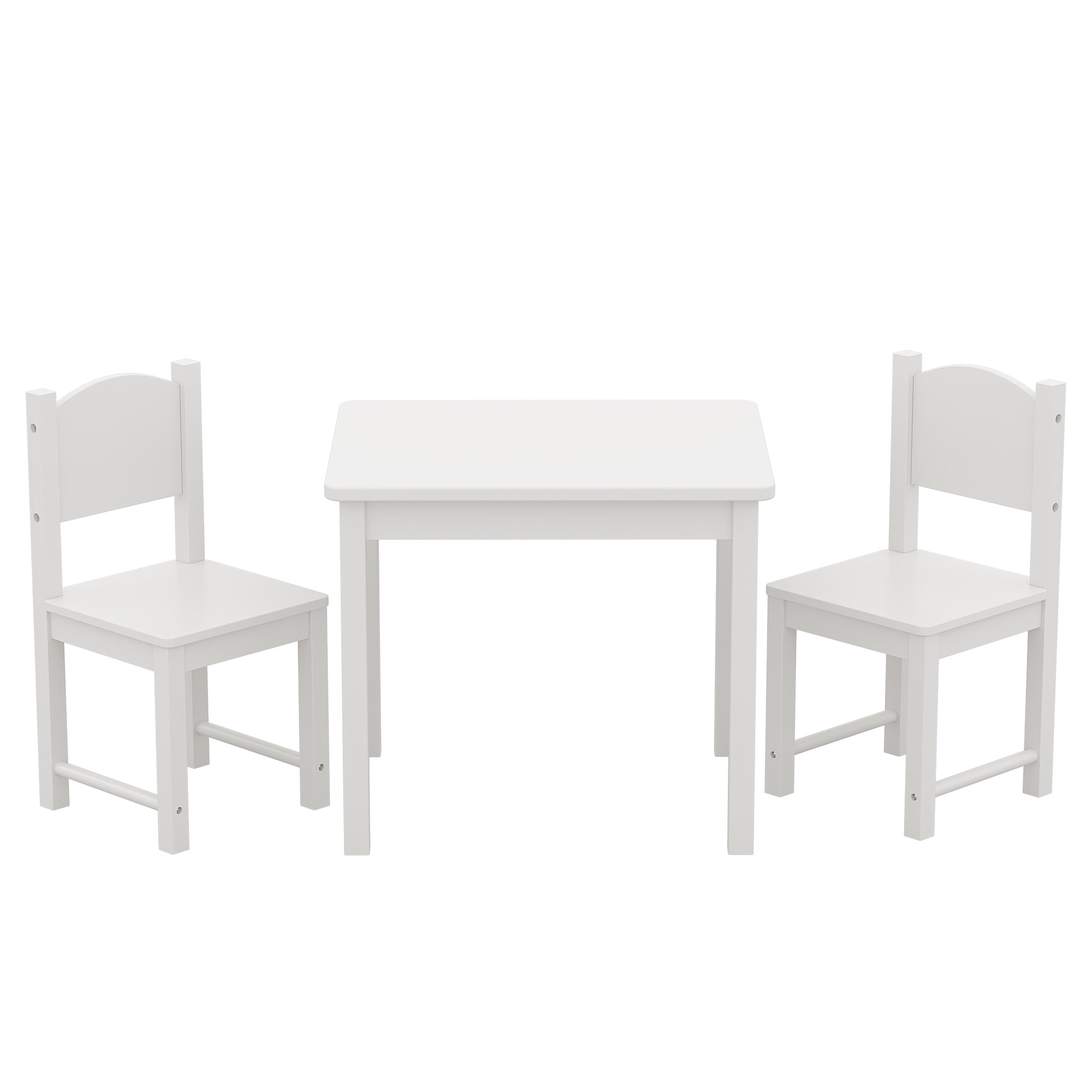 Yoneston Kids Table and 2 Chairs Set, Ideal for Arts & Crafts, Snack Time, Homeschooling, Homework & More, White - Image 5