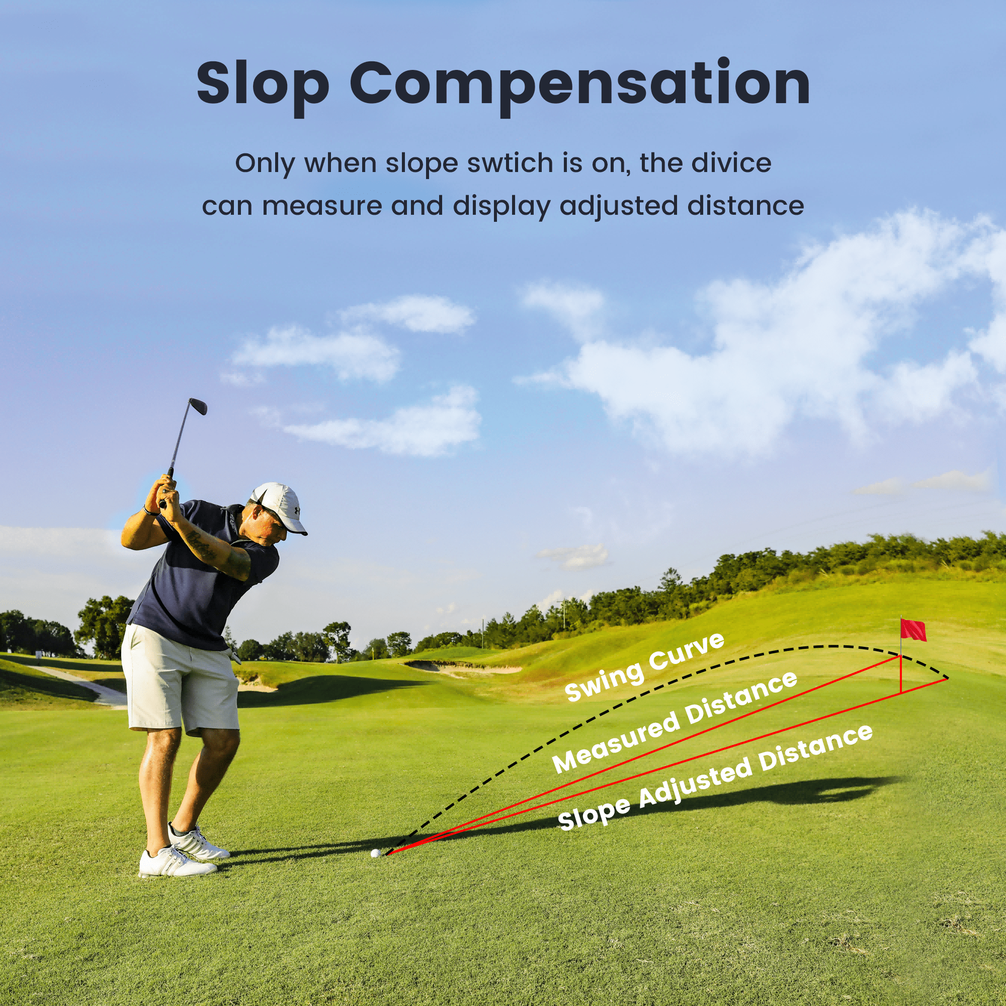 FOKOOS Golfing Laser Rangefinder 7X Magnification with Flag-Lock Vibration, 1200 Yards - Image 6