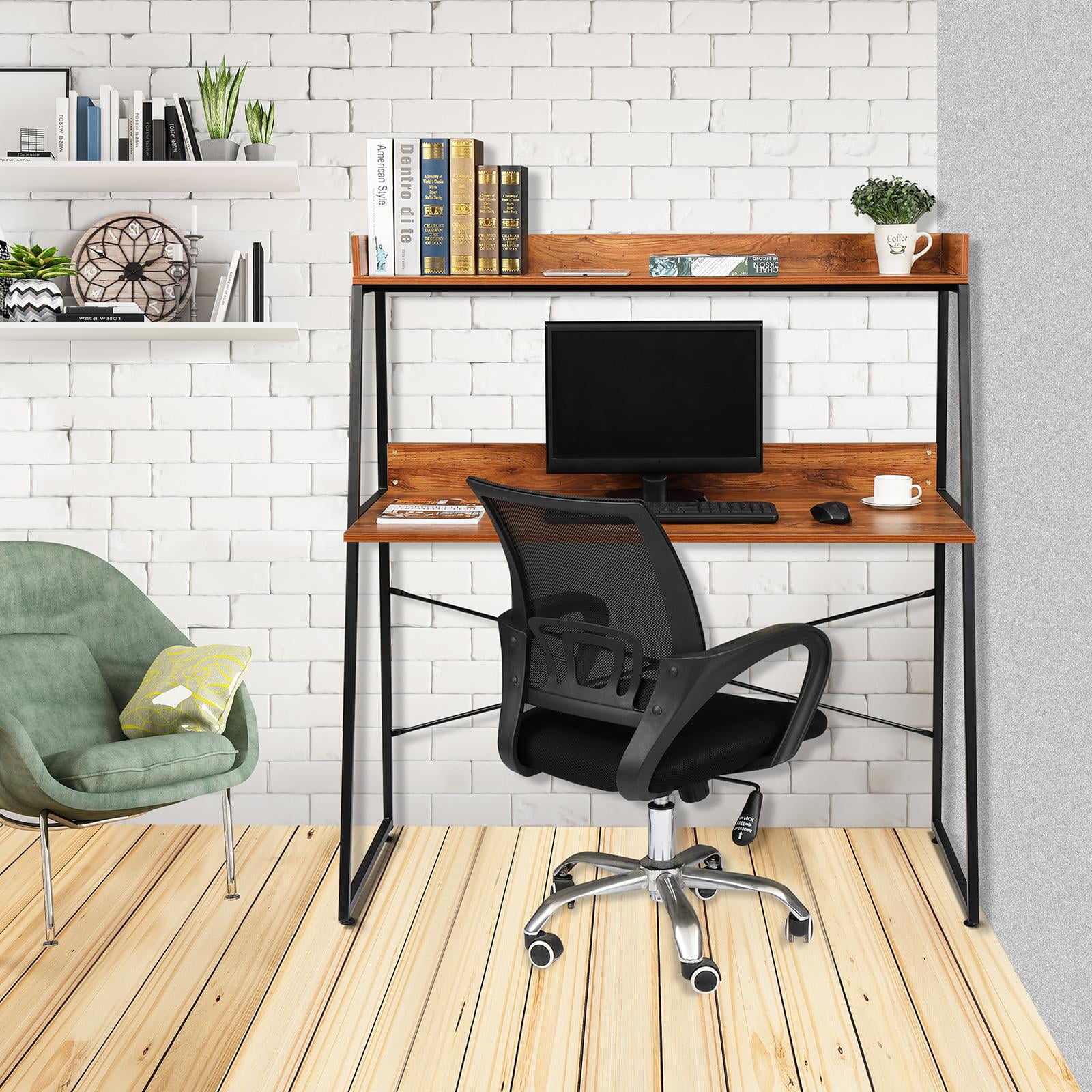 Zimtown Computer Desk with Hutch and Bookshelf 47 Inches Office Desk Laptop Table Studying Writing Desk Workstation for Home & Office - Image 12