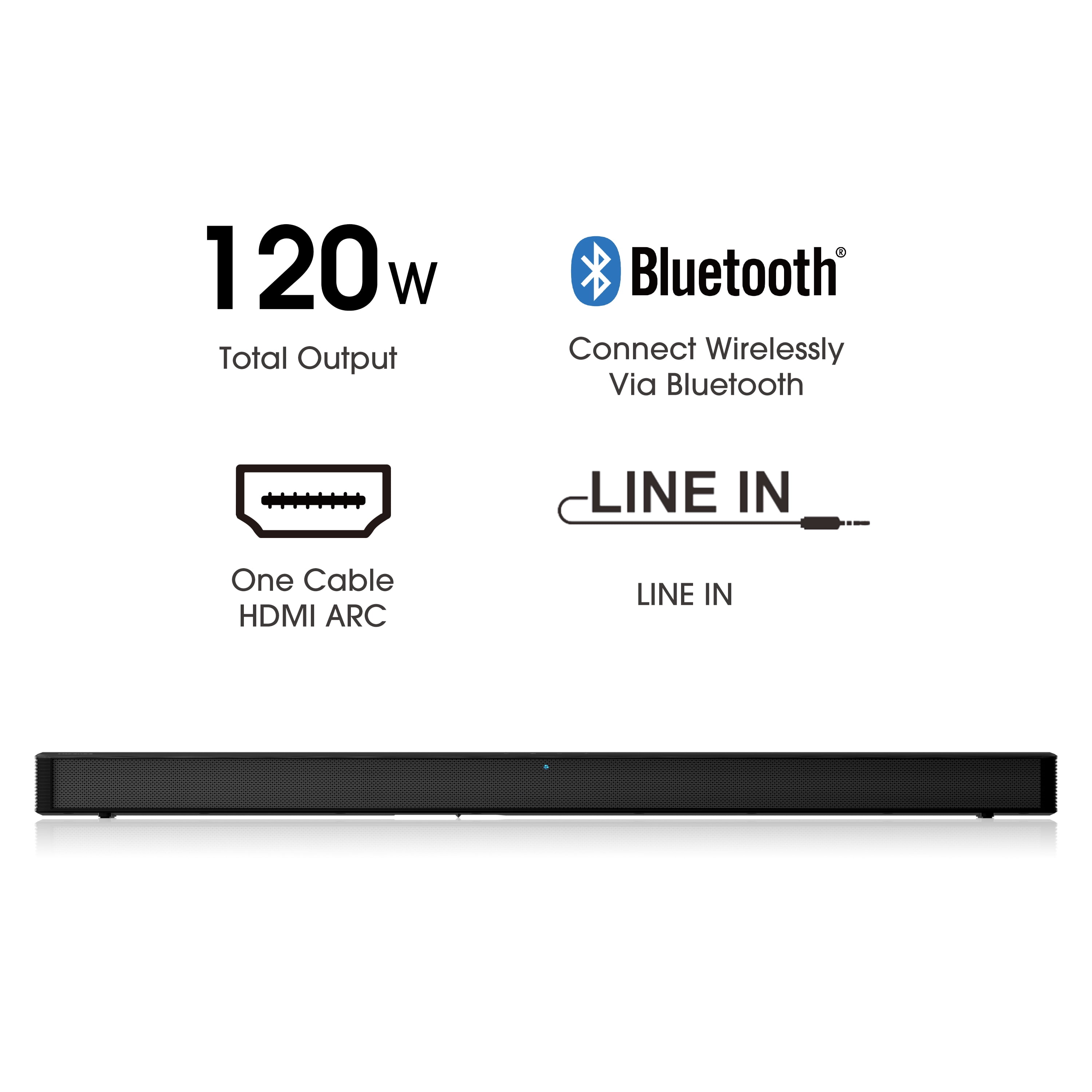 Hisense 2.0 Channel 120W Soundbar, Bluetooth and Roku Ready TV (HS205G) - Image 3