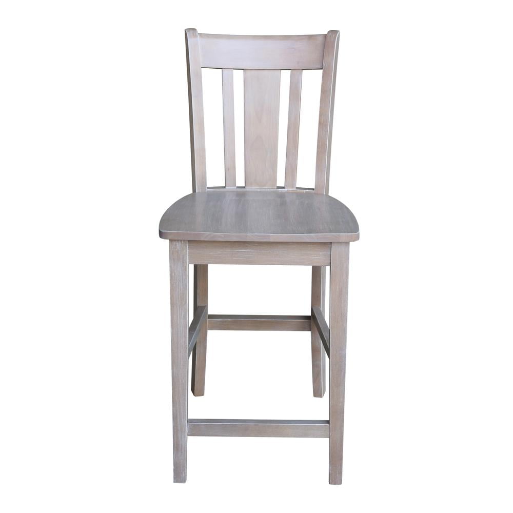 International Concepts San Remo 24" Counter Height Stool in Washed Gray Taupe - Image 3