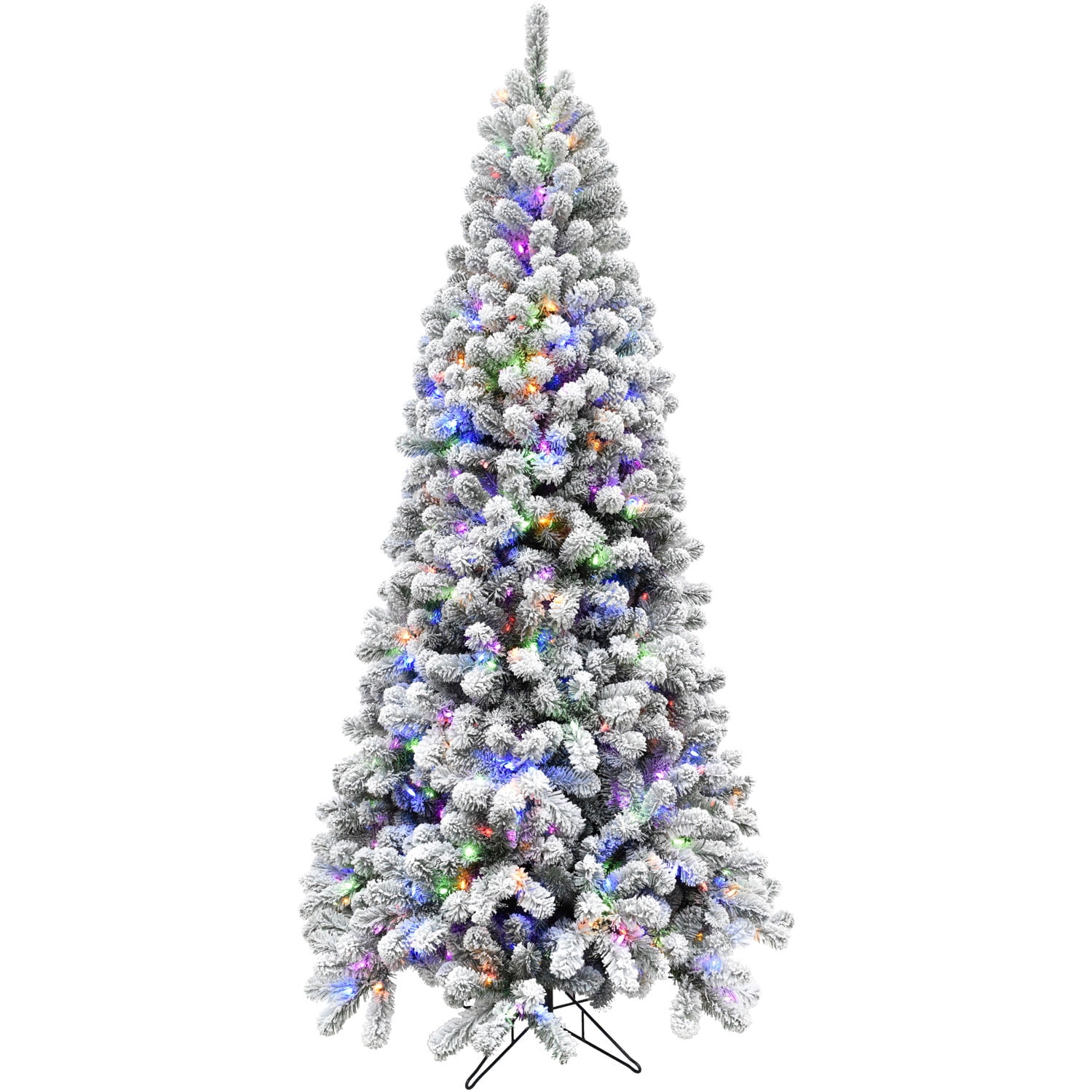 Fraser Hill Farm Prelit LED Multicolor Flocked Alaskan Pine 7.5-ft. Christmas Tree, FFAF075-6SN - Image 11