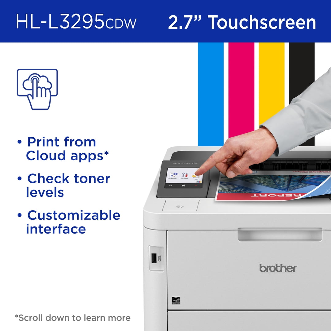 Brother HL-L3295CDW Wireless Compact Digital Color Printer with Laser Quality Output, Duplex, NFC and Mobile Printing & Ethernet - Image 4