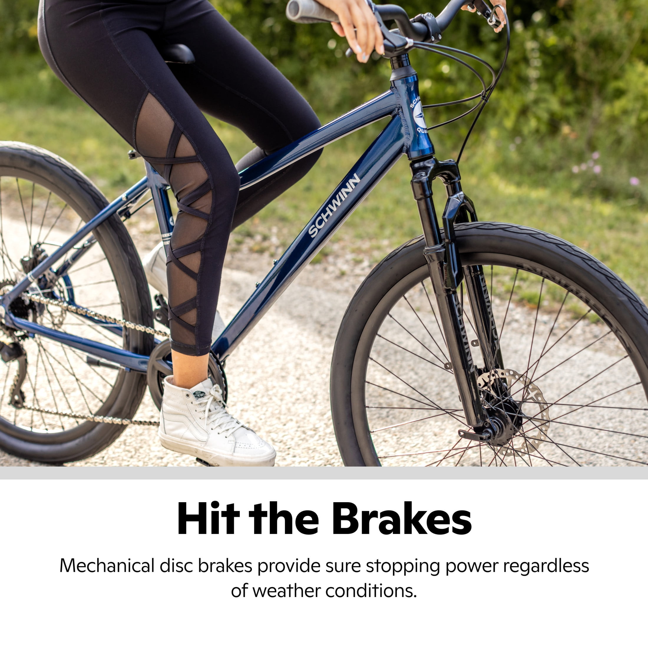 Schwinn Junction Hybrid Bike, 27.5-in. Wheels, 7 Speed Adult Bicycle, Navy - Image 5