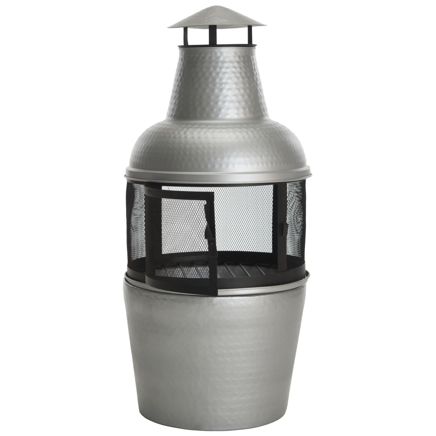 Safavieh 40" Silver Finish Iron Chiminea - Image 2