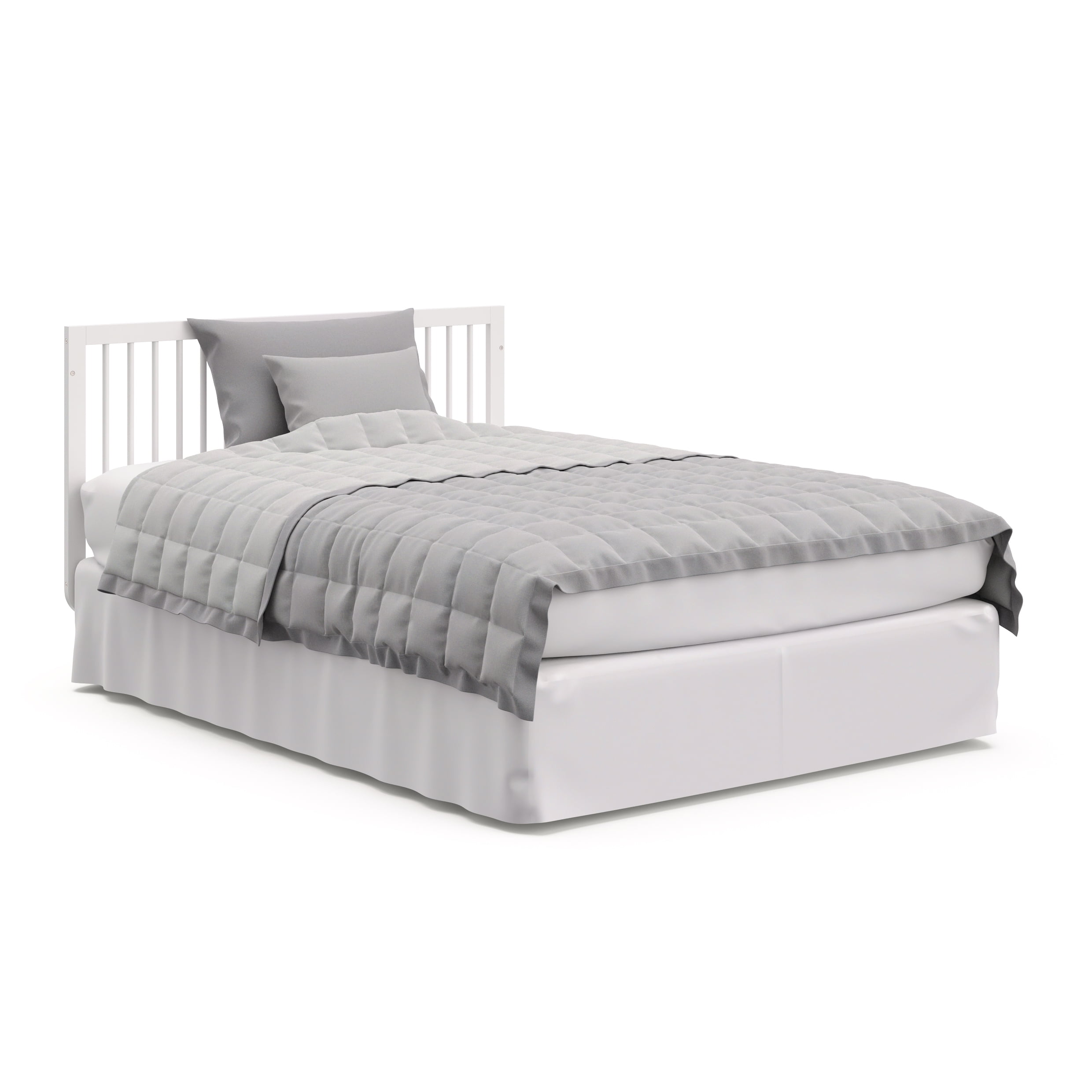 Storkcraft Santorini 5-in-1 Convertible Baby Crib, White with Driftwood - Image 5