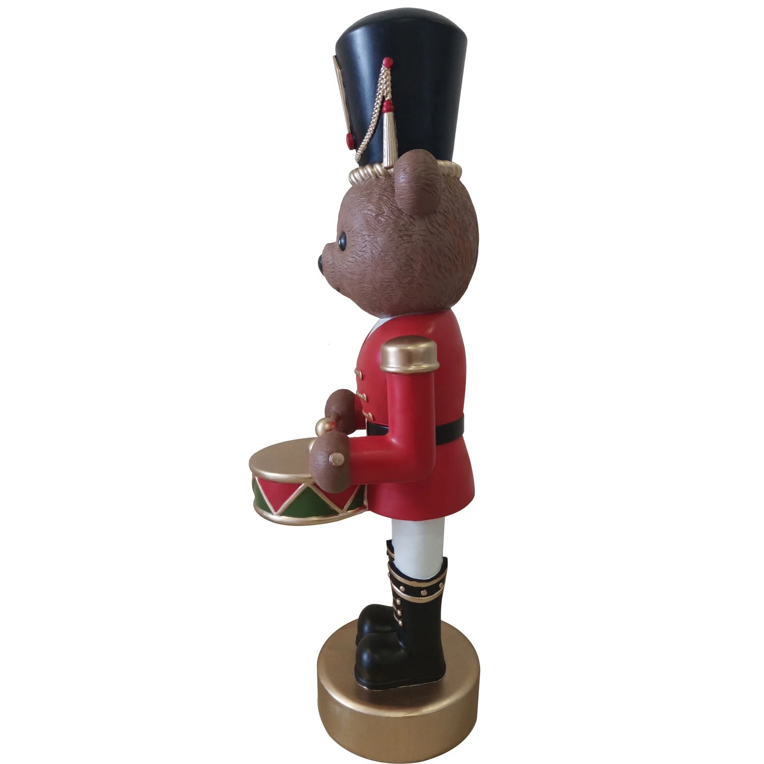 Fraser Hill Farm 48" Red Musical Nutcracker Bear Playing Drum - Image 5