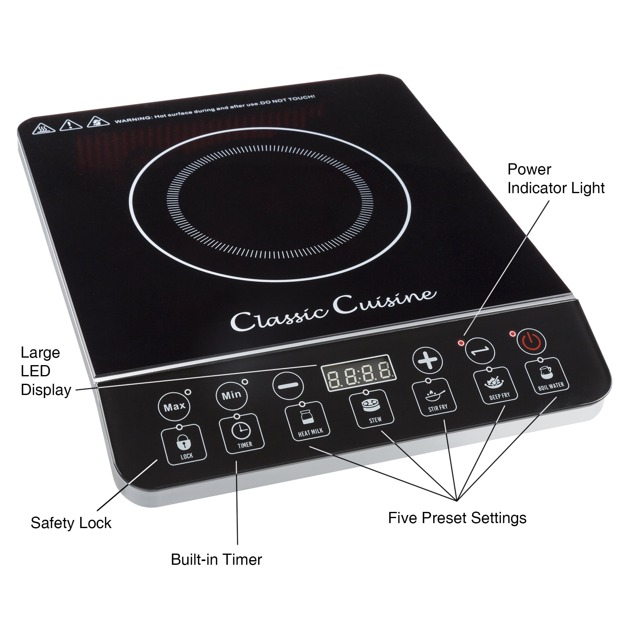 Classic Cuisine Induction Cooktop - Electric Hot Plate Stove Burner - Image 3